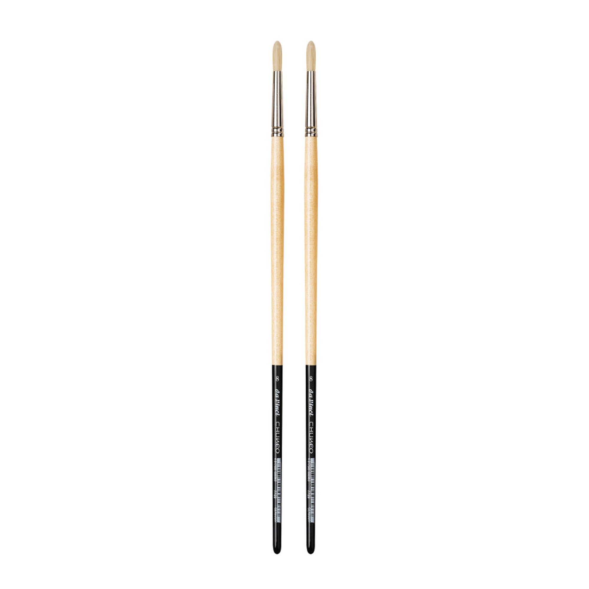Synthetic Hog Bristle Round Oil Brushes, Size 8, 2-Pack