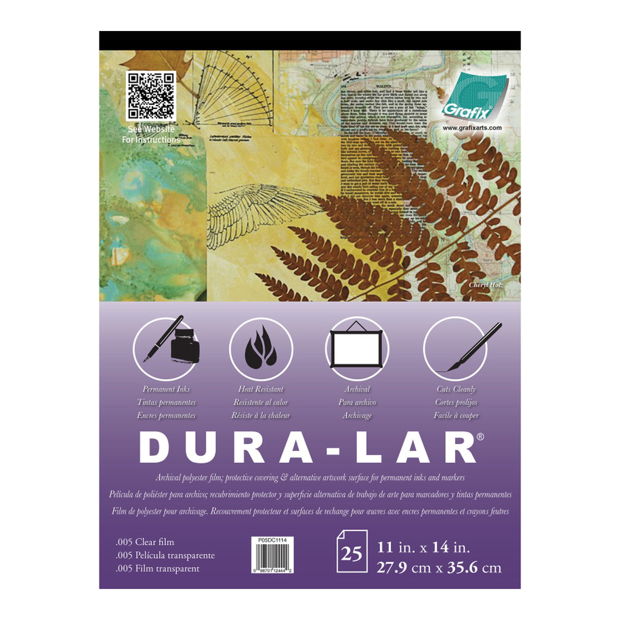 Clear Polyester Film Pad, 11 x 14, 25 Sheets
