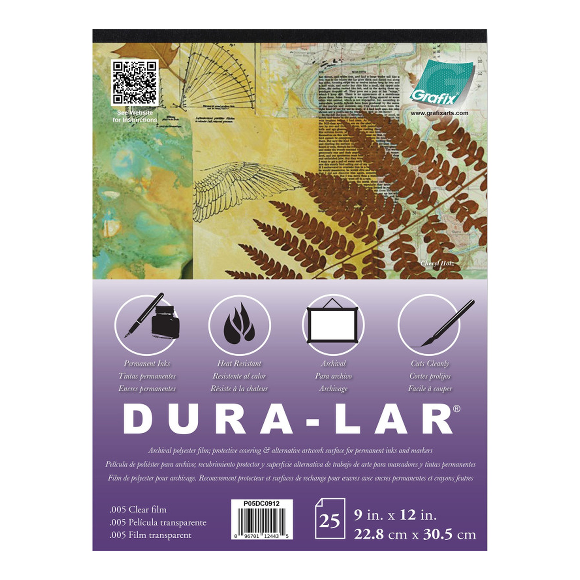 Clear Polyester Film Pad, 9 x 12, 25 Sheets