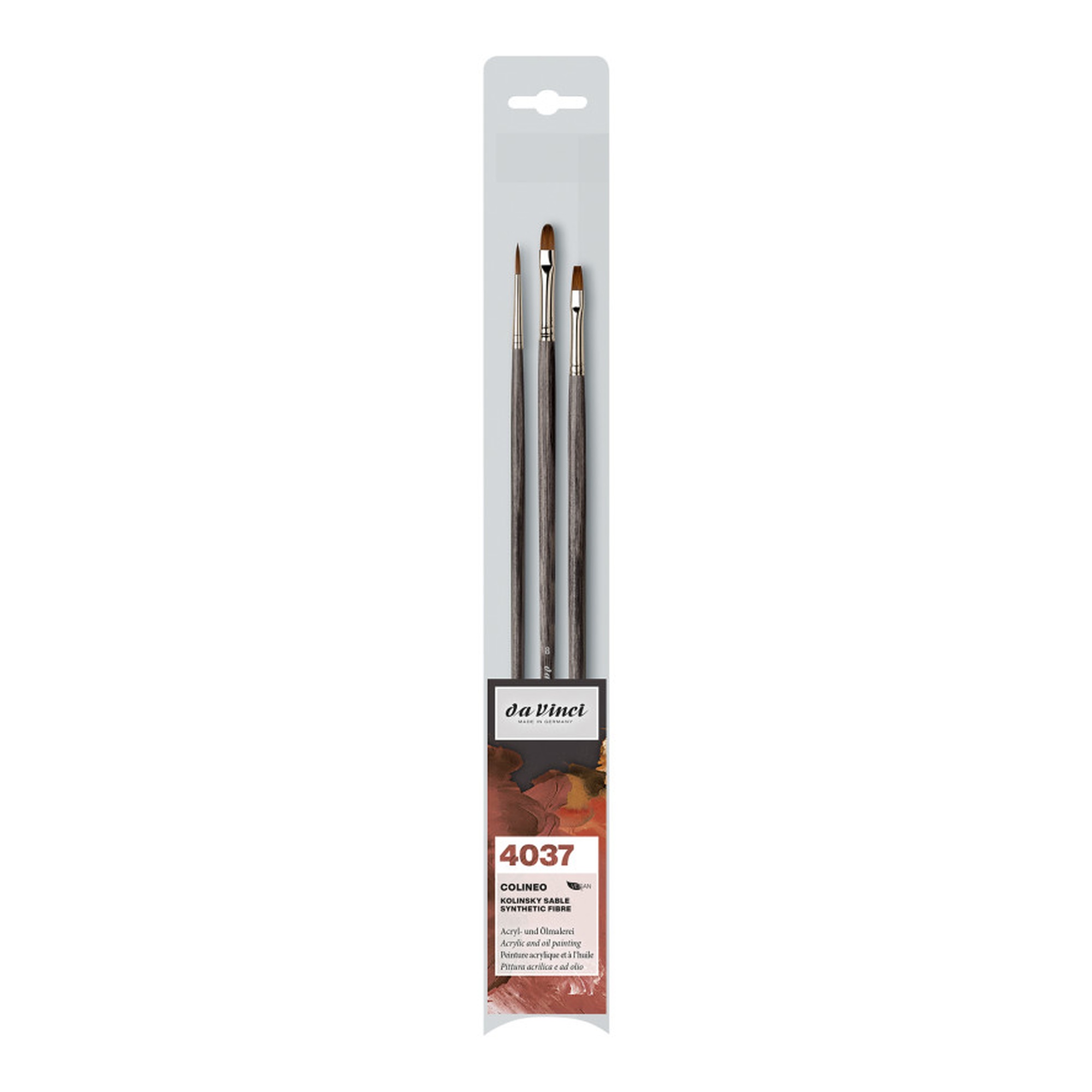 Synthetic Red Sable Oil & Acrylic Brush Set, 3 Pieces