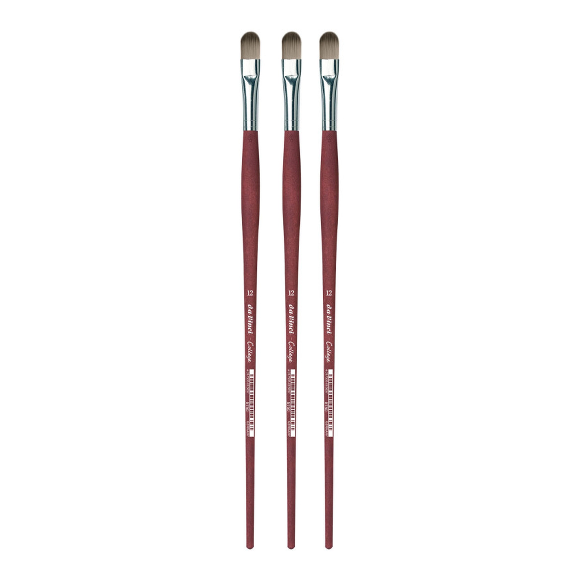 Student Synthetic Filbert Brushes for Acrylic & Oil, Size 12, 3-Pack