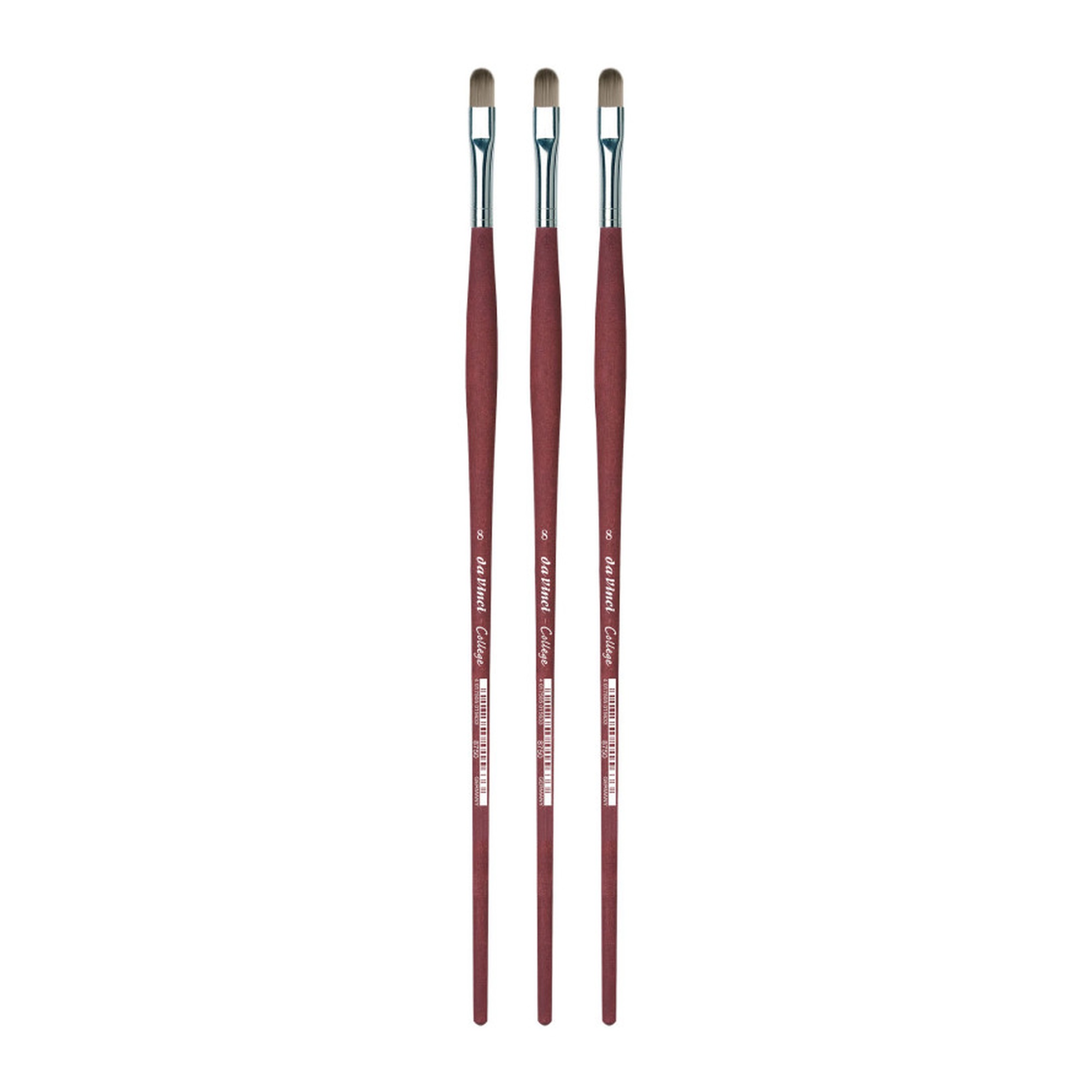 Student Synthetic Filbert Paint Brushes, Size 8, 3-Pack