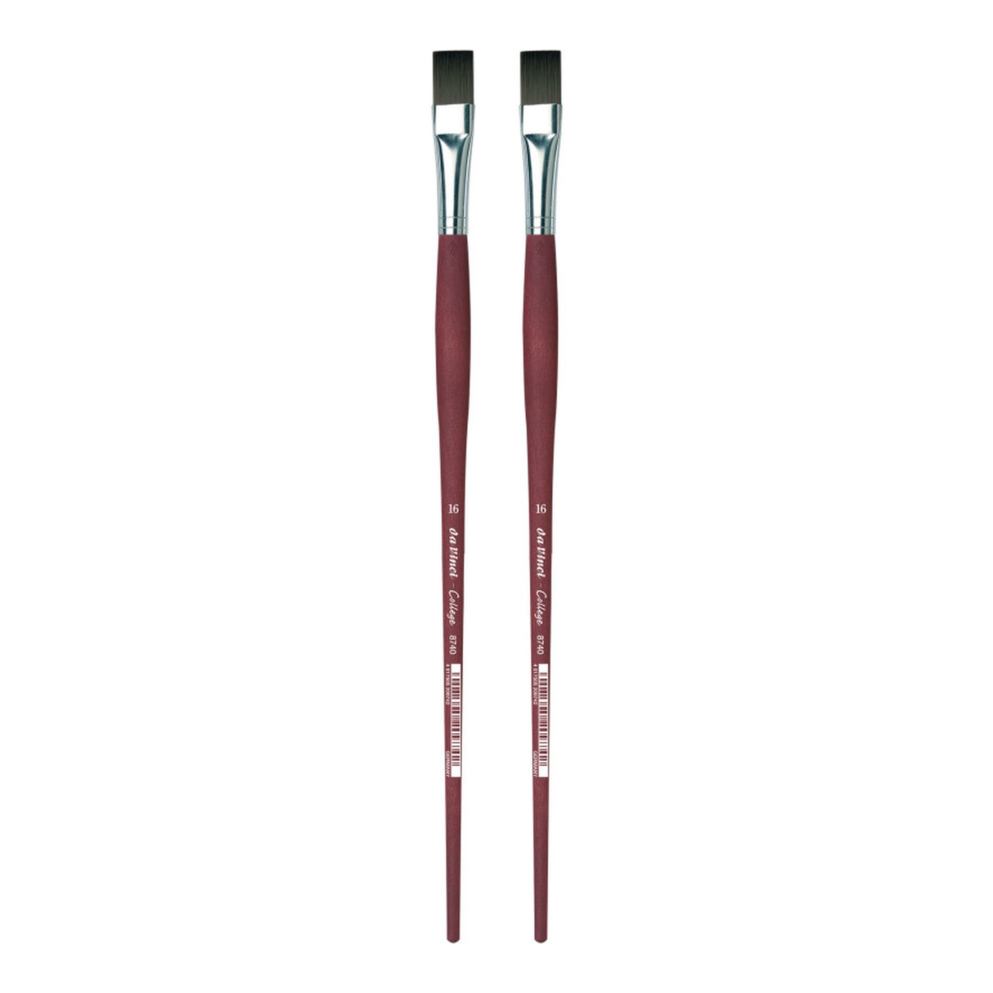 Student Synthetic Flat Paint Brushes for Acrylic & Oil, Size 16, 2-Pack