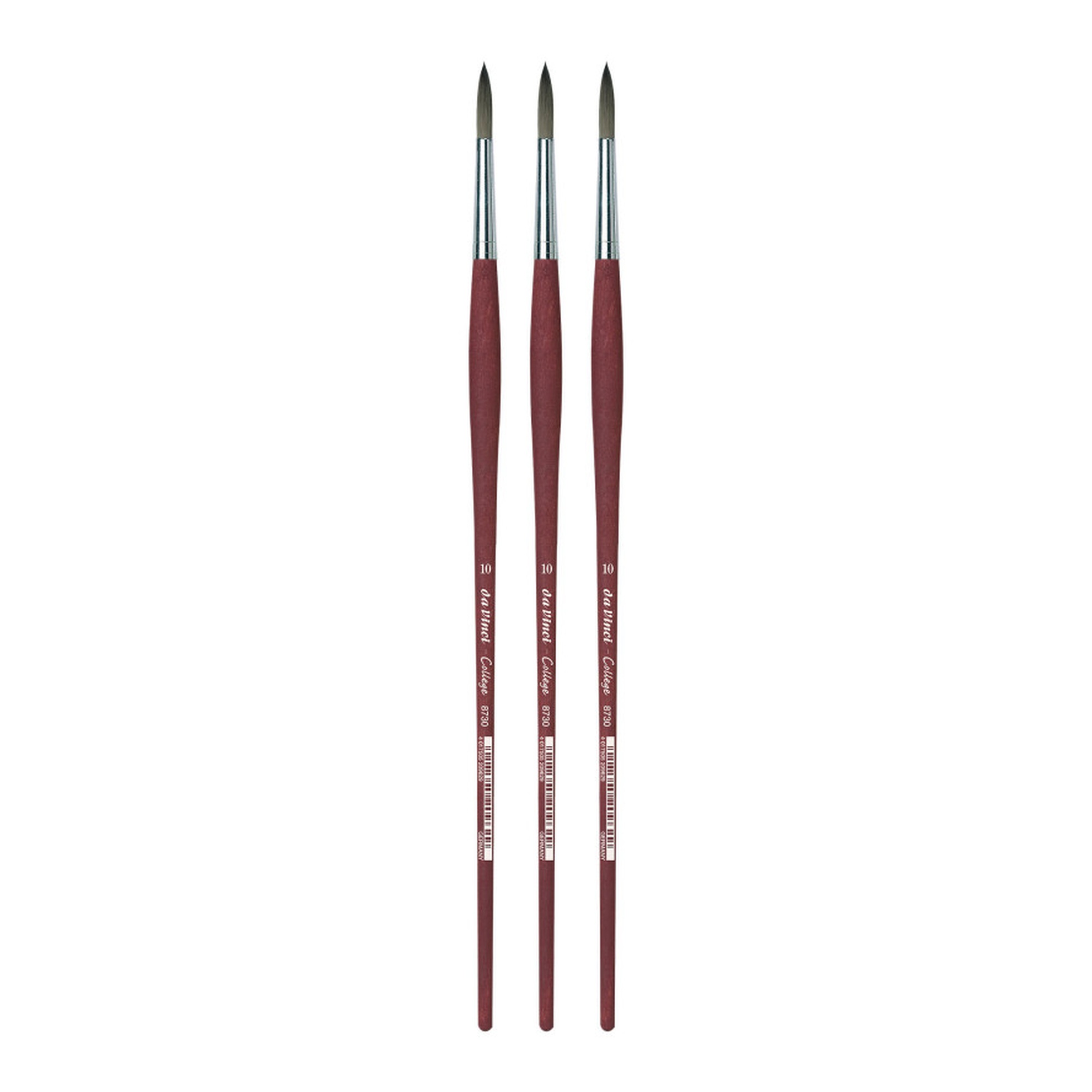 Student Synthetic Round Paint Brushes, Size 10, 3-Pack