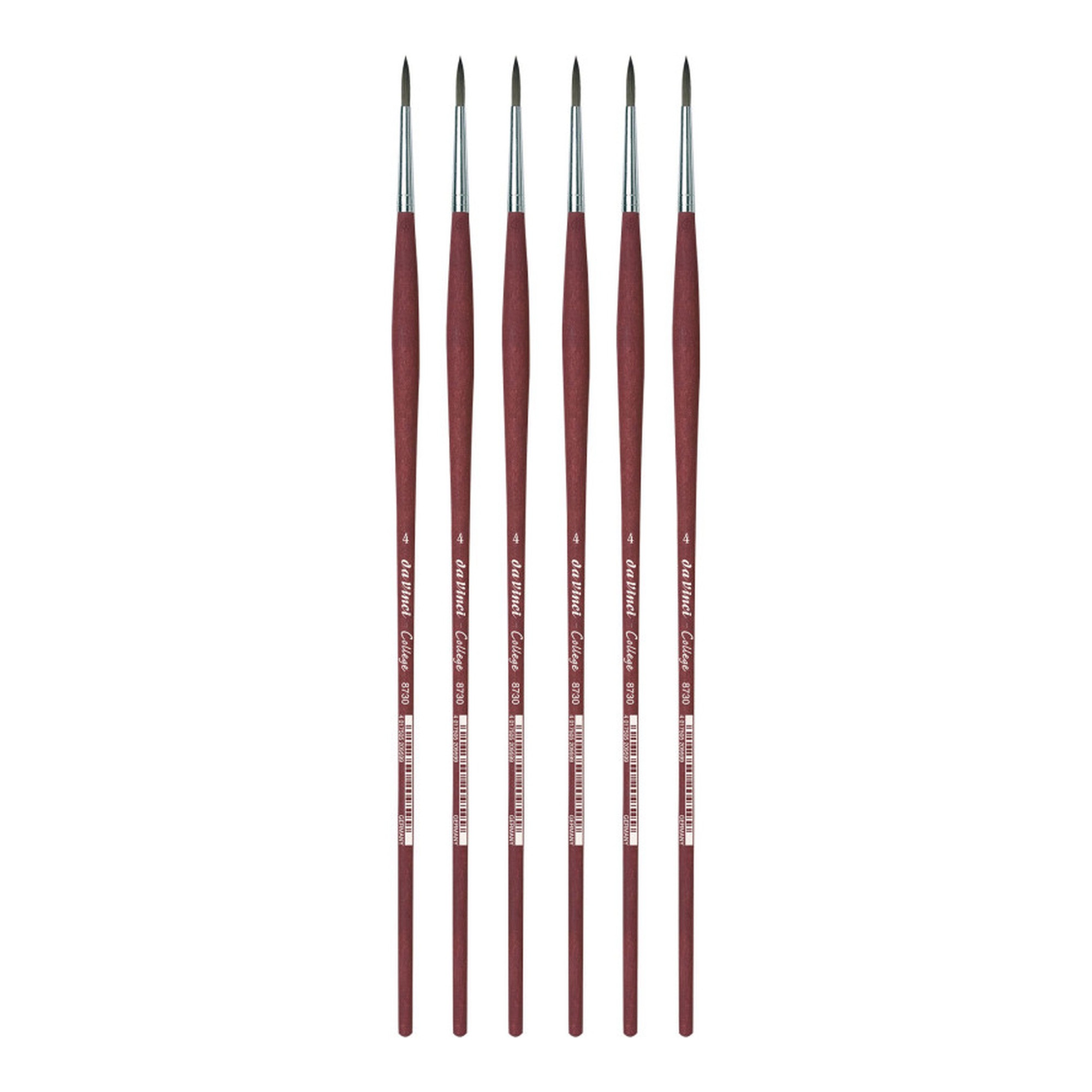Student Round Synthetic Brush, Size 4, 6-Pack