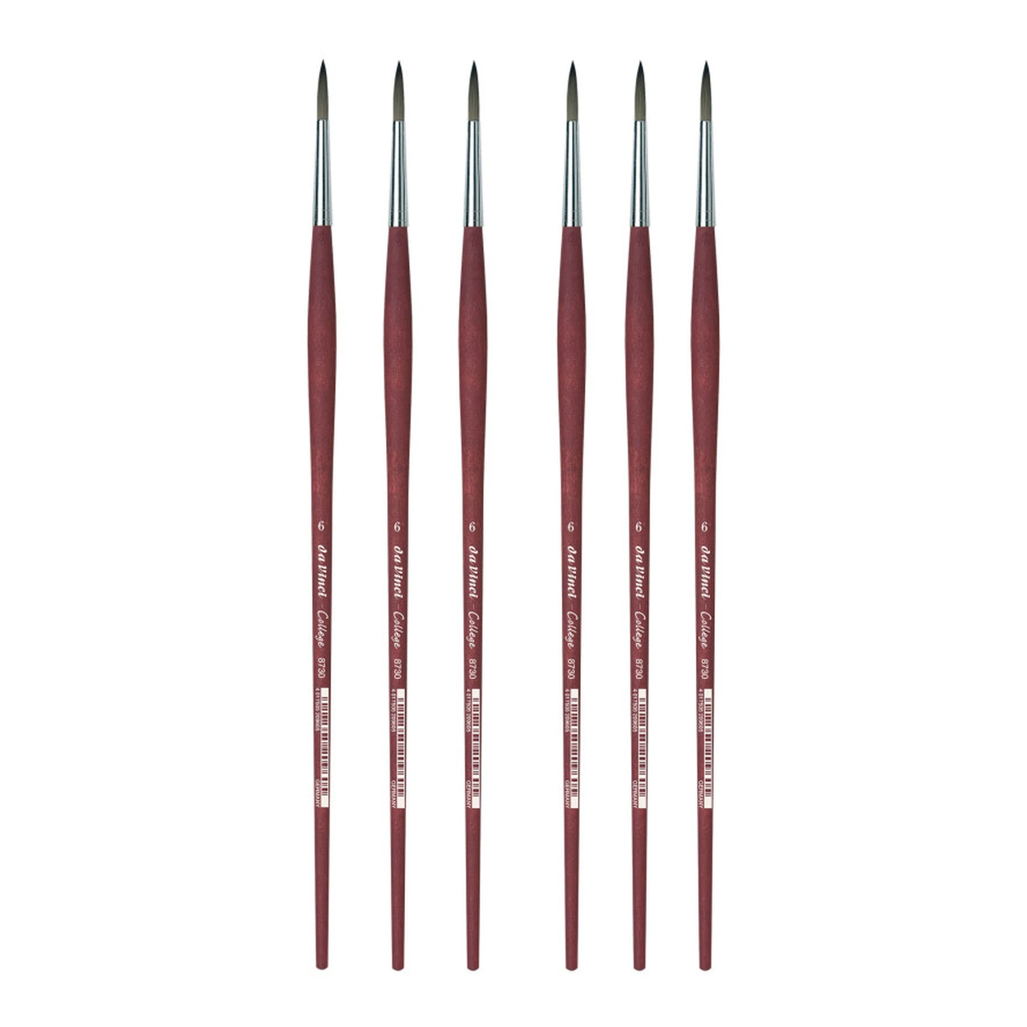 Student Synthetic Round Paint Brush, Size 6, 6-Pack