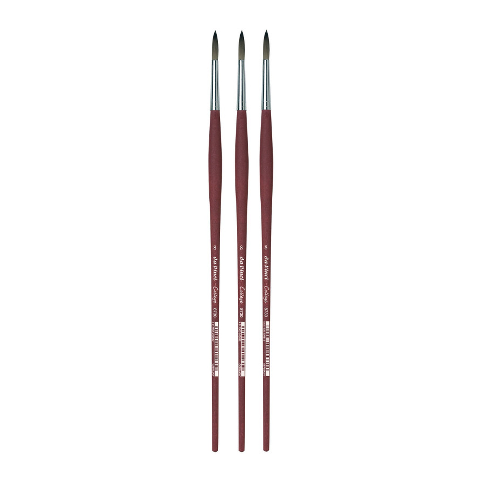 Student Synthetic Round Paint Brushes, Size 8, Pack of 3