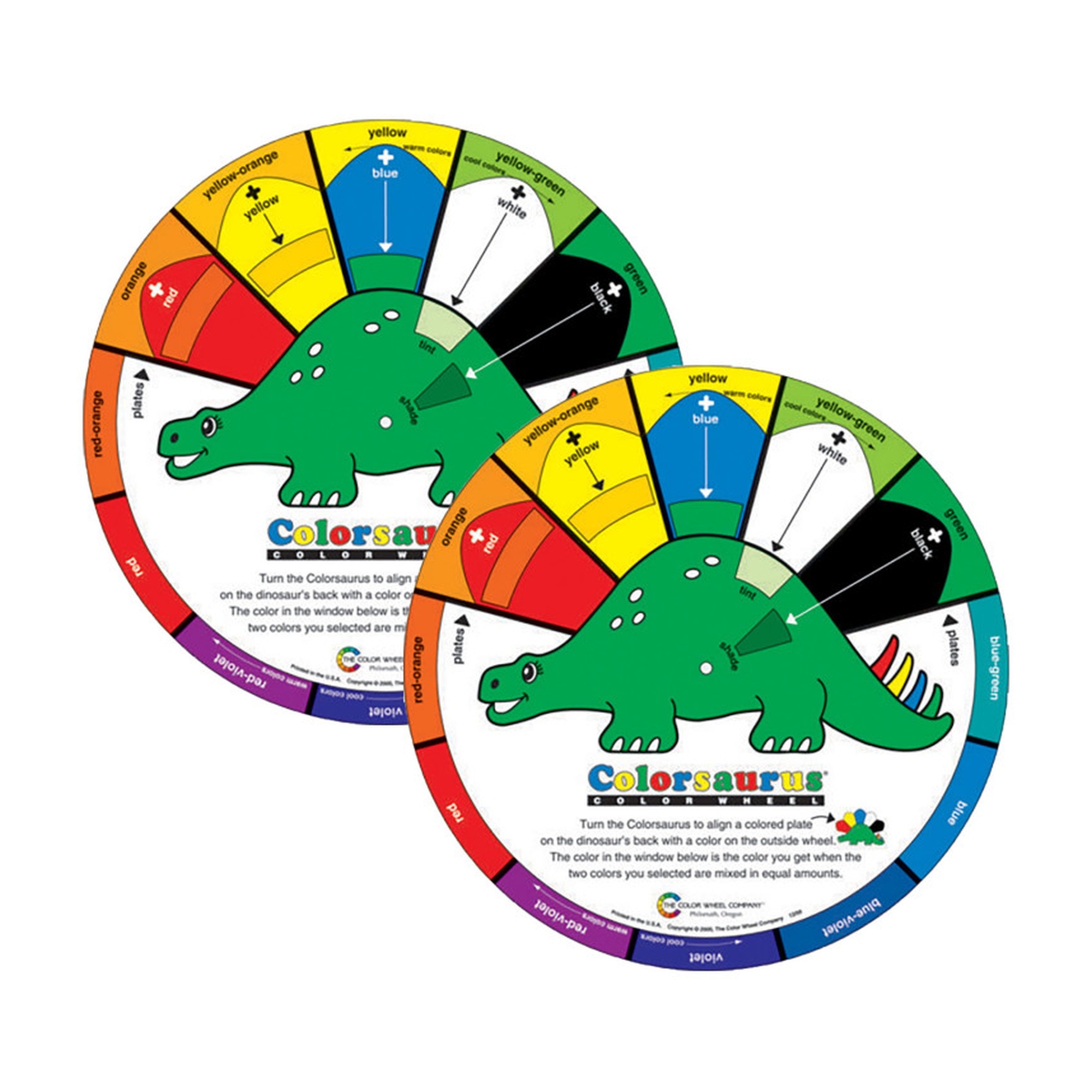 Children's Dinosaur Color Wheel, Pack of 2