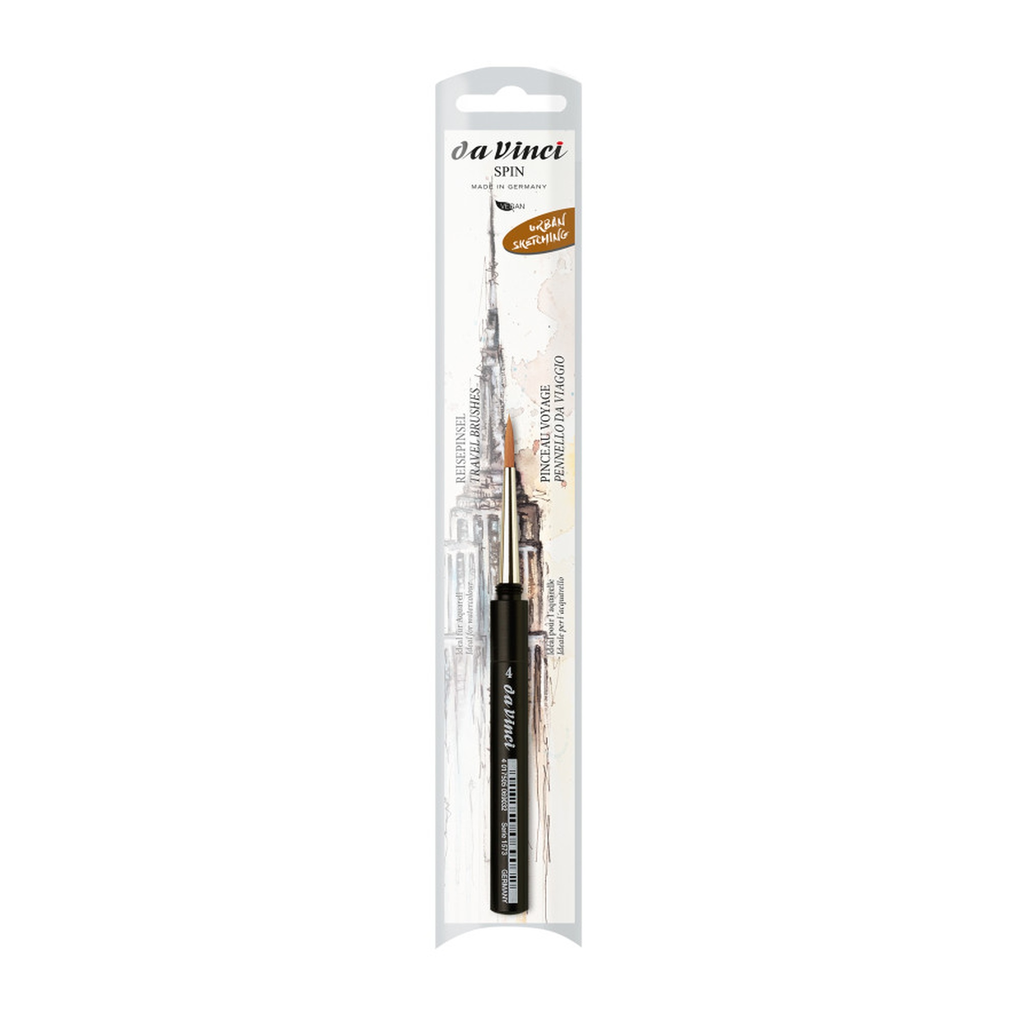 Size 4 Round Synthetic Watercolor Travel Brush