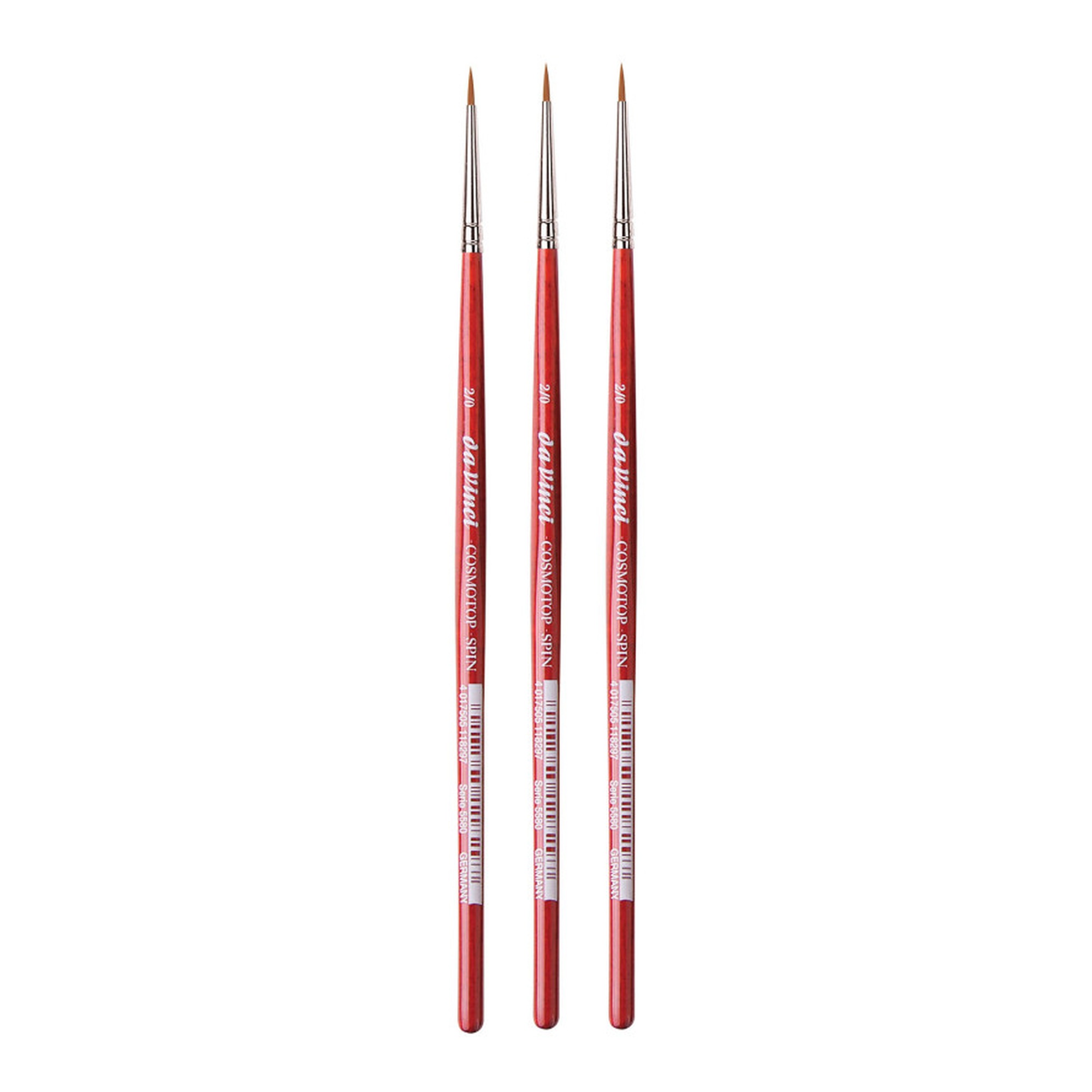 Round Synthetic Watercolor Brush, Size 2, 3-Pack