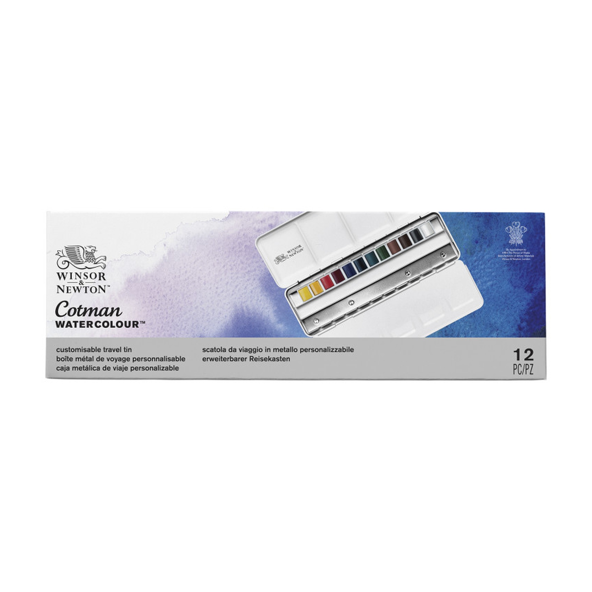 Customizable 12-Color Watercolor Travel Tin