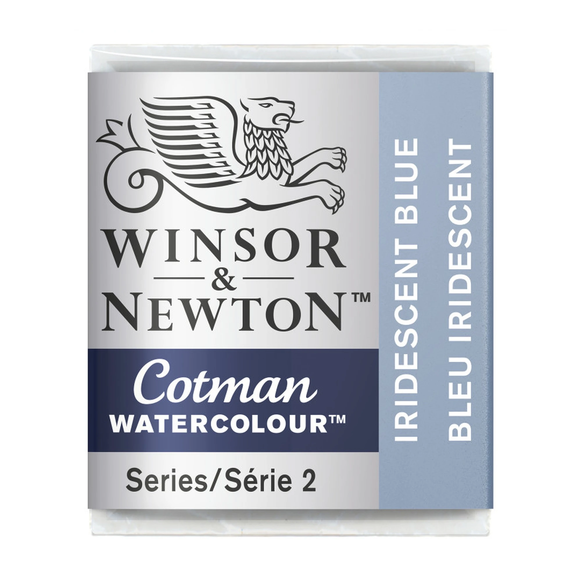 Iridescent Blue Watercolor Paint Half Pan