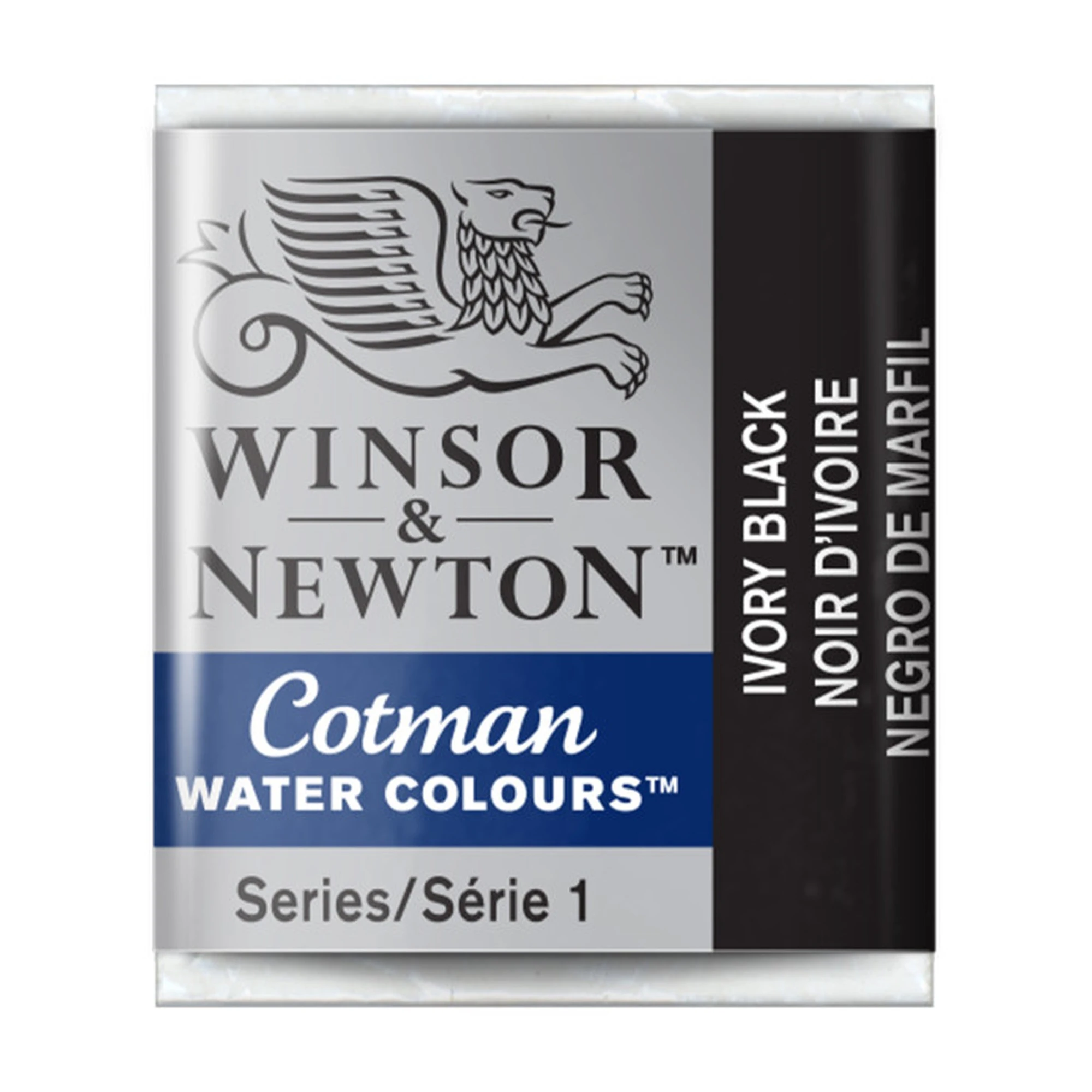 Ivory Black Watercolor Paint Half Pan