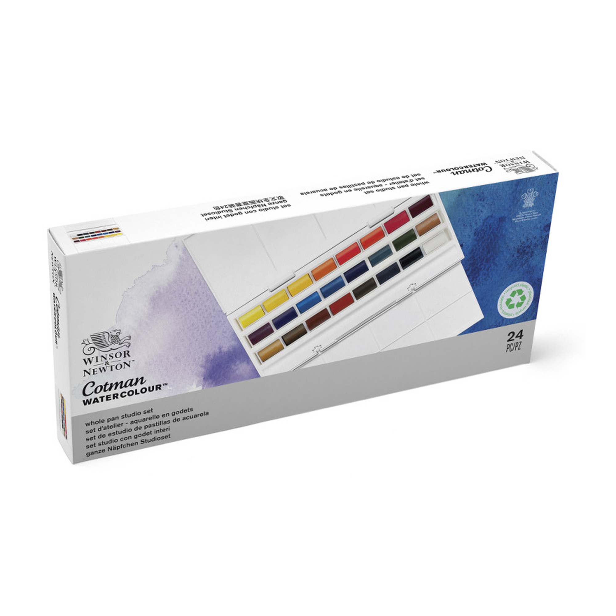 24 Whole Pan Watercolor Studio Set