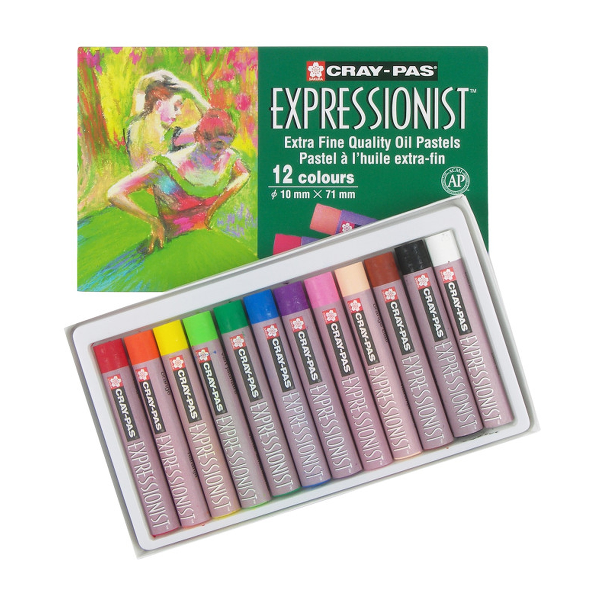 Assorted Oil Pastels, 12-Piece Set