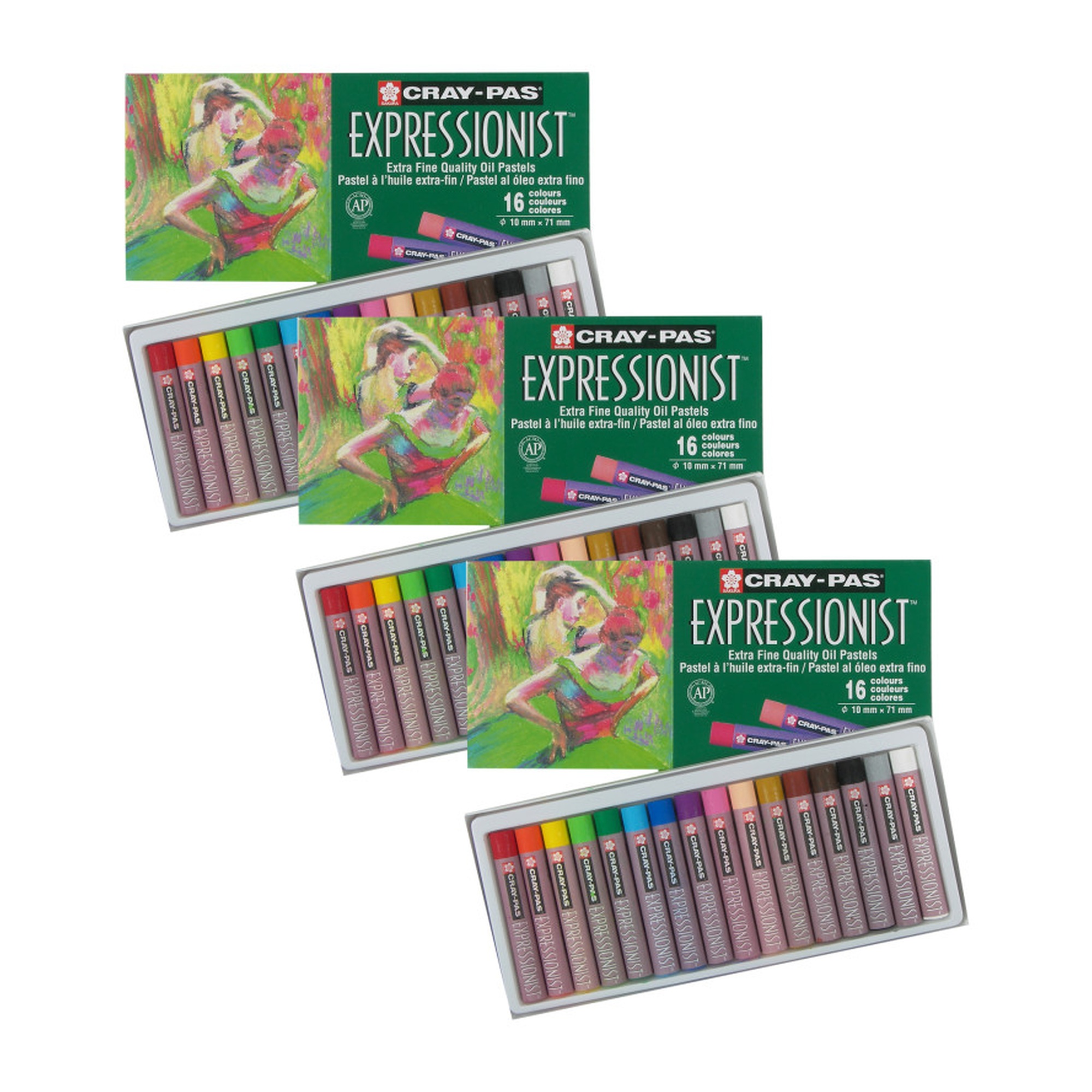 Expressionist Oil Pastels, Assorted Colors, 16 per Set, 3 Sets