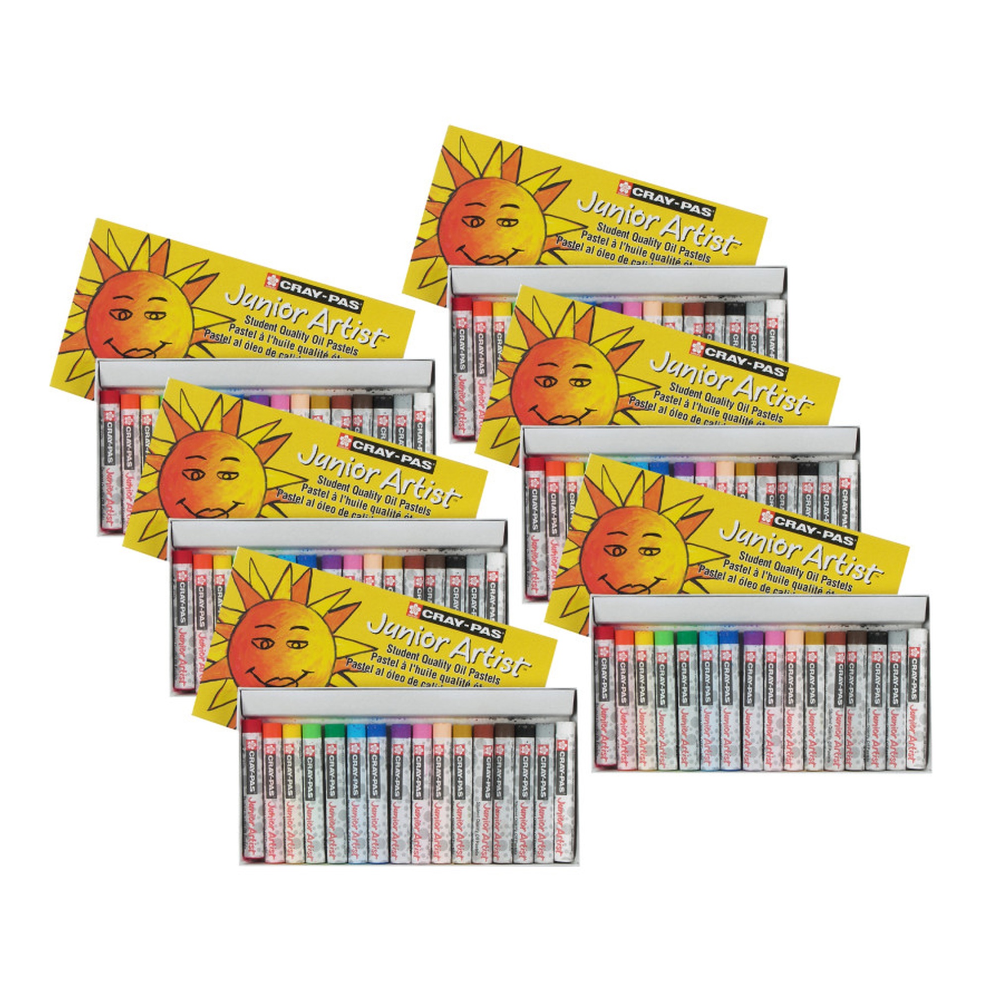 Junior Artist Assorted Oil Pastels, 16 Colors per Set, 6 Sets