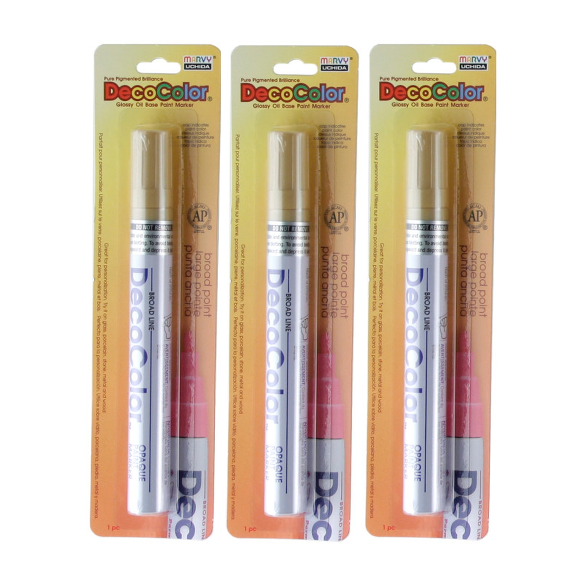 Gold Broad-Tip Oil Paint Markers, Set of 3