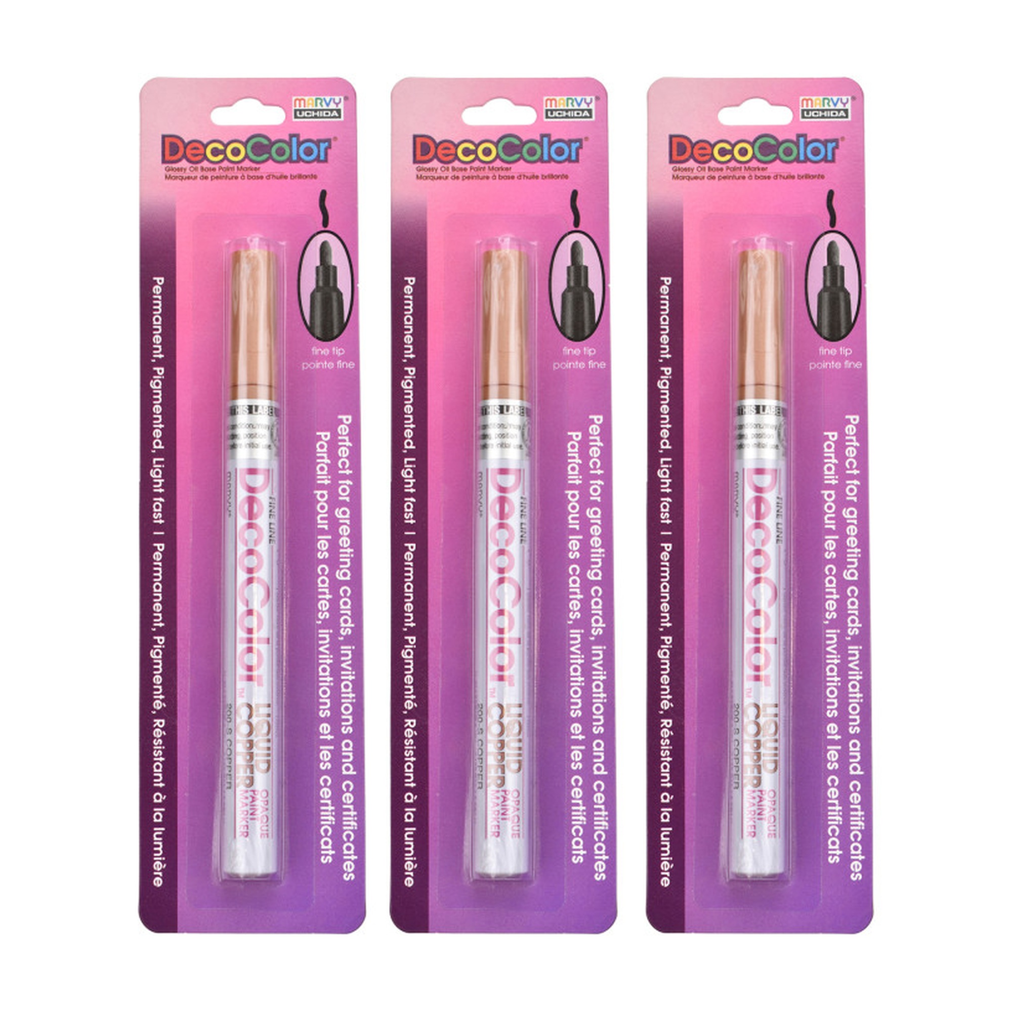 Fine-Tip Copper Paint Marker, Set of 3