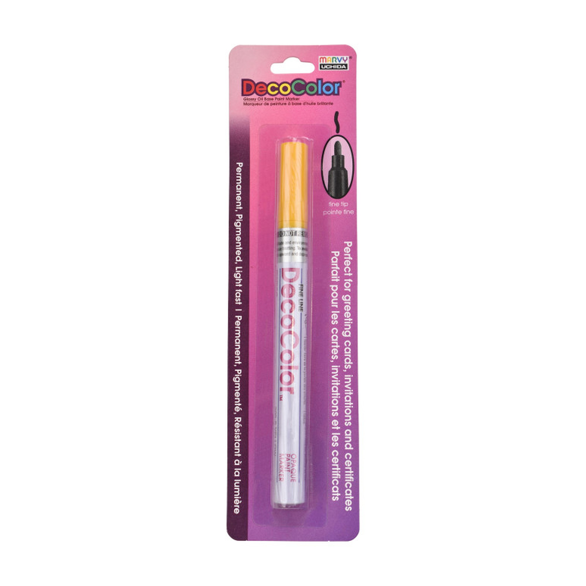 Fine-Tip Yellow Permanent Paint Marker