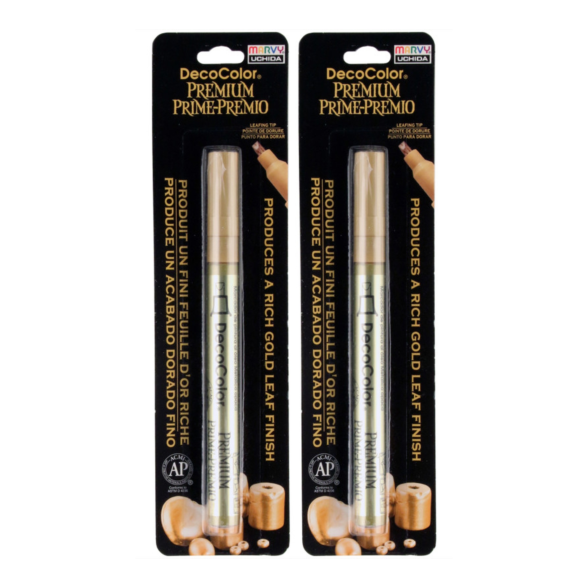 Gold Oil Paint Markers with 2 mm Leafing Tip - Set of 2