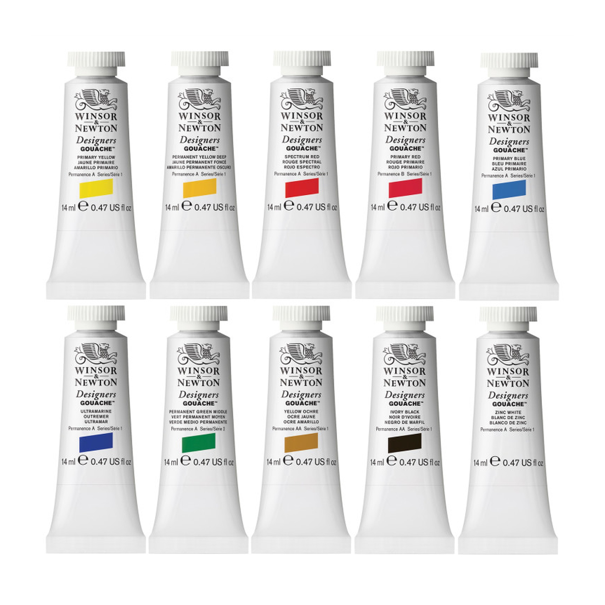 Introductory Gouache Paint Set, 10 Assorted Colors