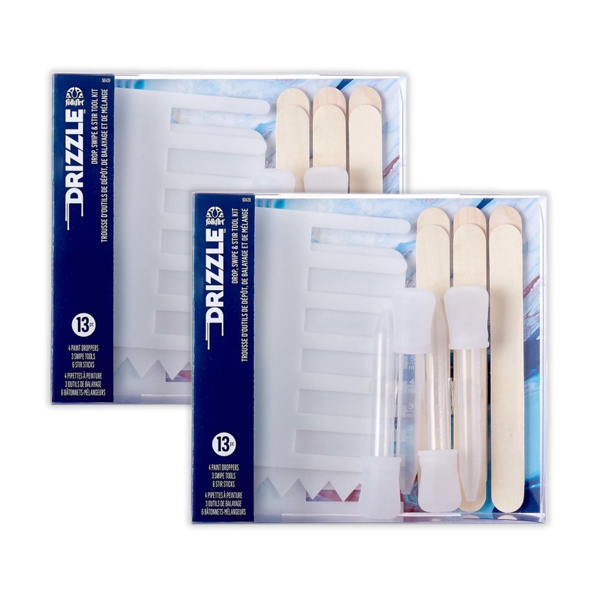 Acrylic Paint Pouring Drop, Swipe and Stir Tool Sets, 26 Pieces