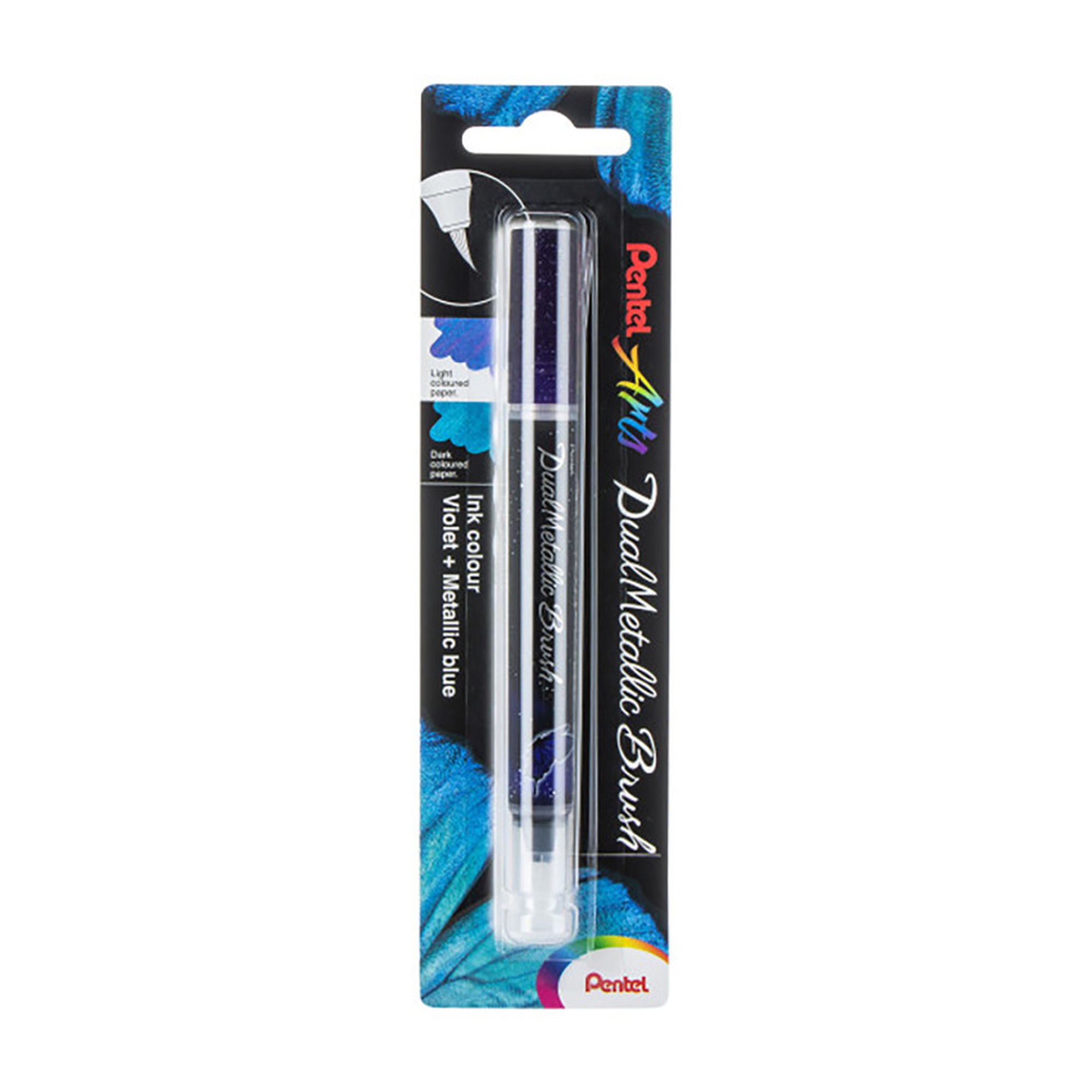 Dual-Metallic Violet and Blue Brush Pen