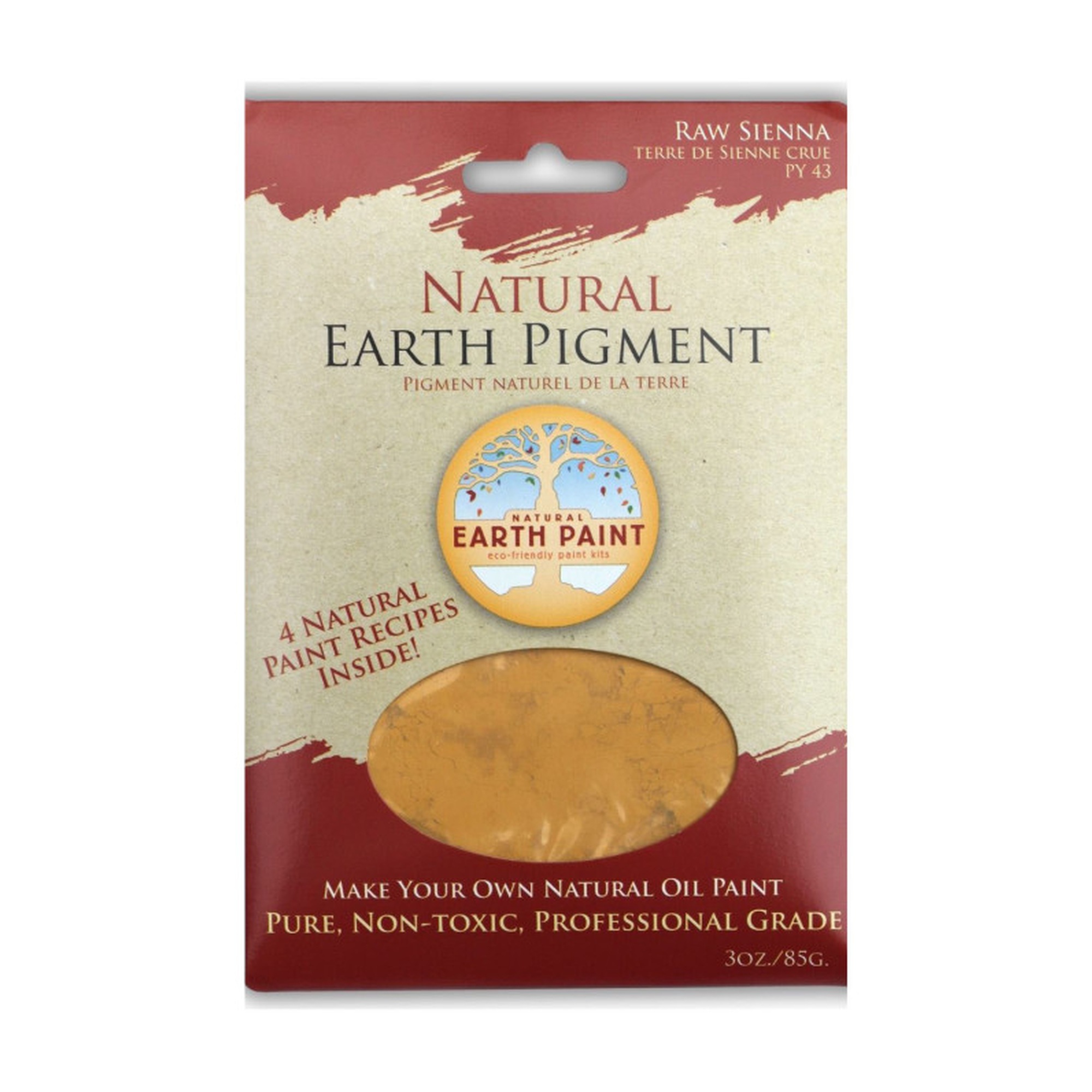 Raw Sienna Earth & Mineral Pigment, 3 oz