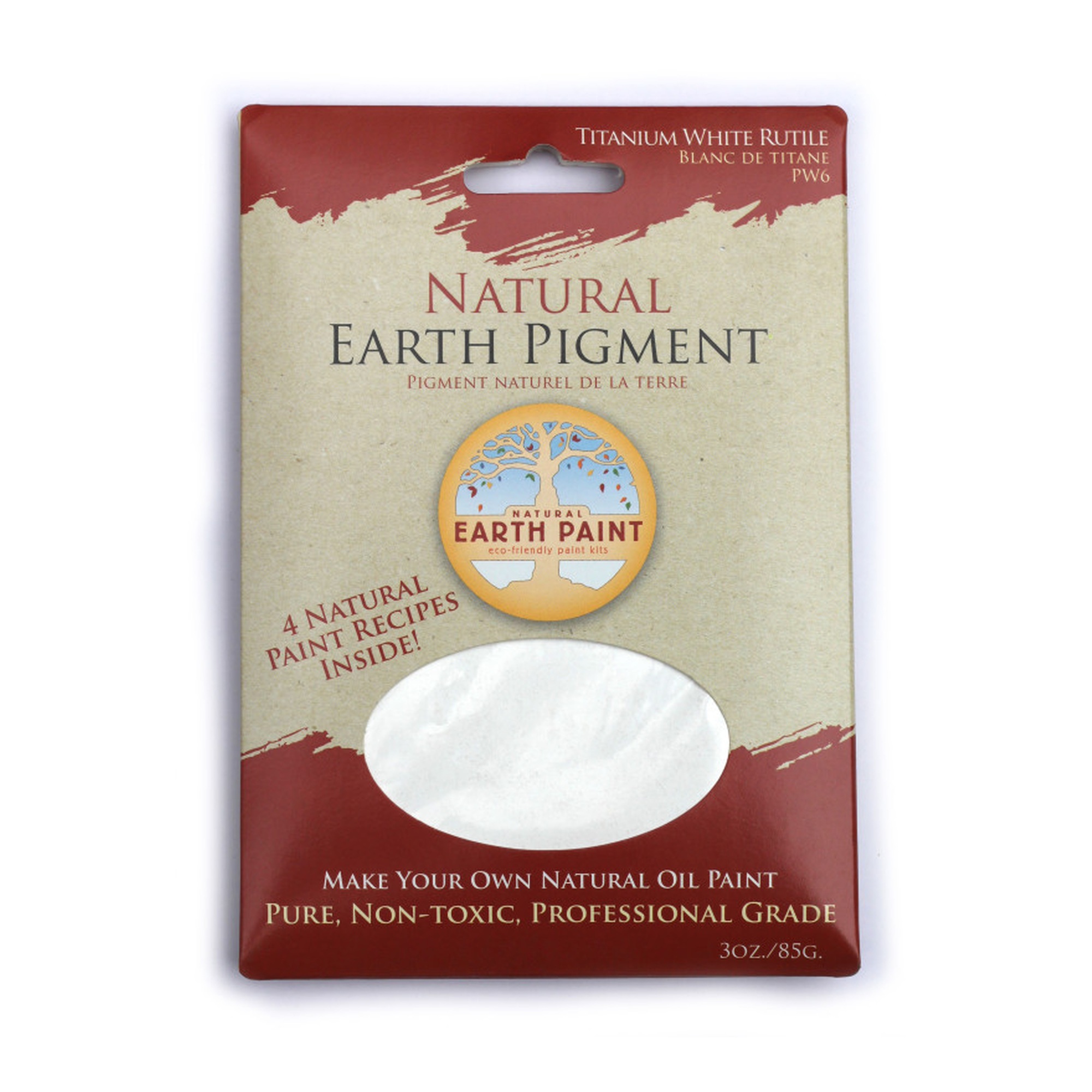 Titanium White Rutile Earth & Mineral Pigment, 3 oz