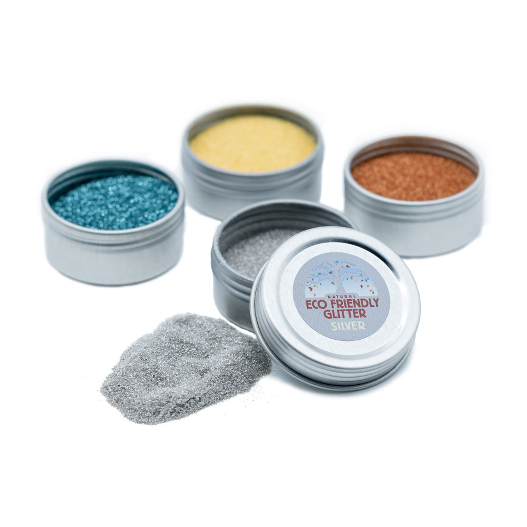 Eco-Friendly Cosmetic Glitter, Assorted Colors, Set of 4