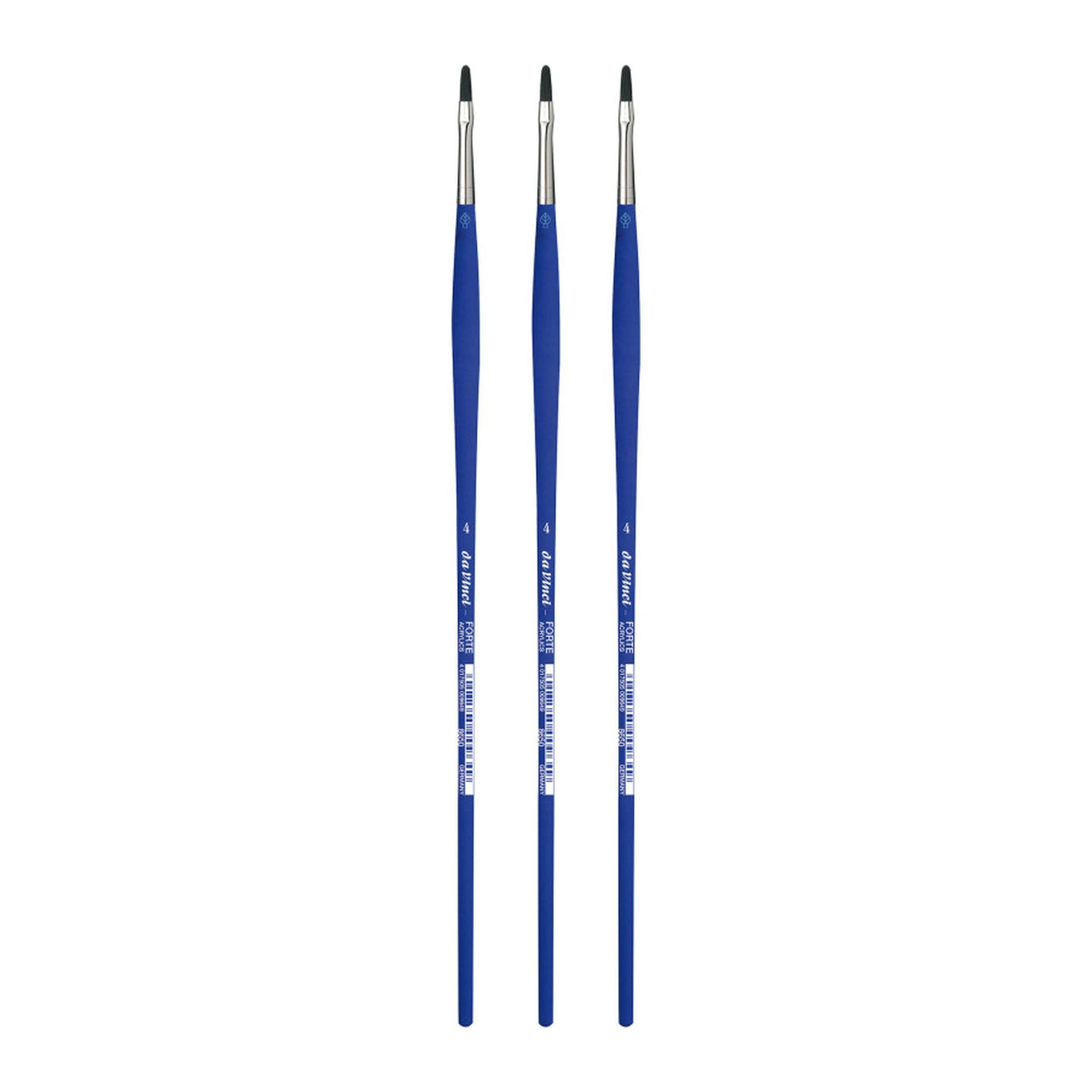Size 4 Synthetic Filbert Paintbrushes for Acrylic and Oil Paint, 3-Pack