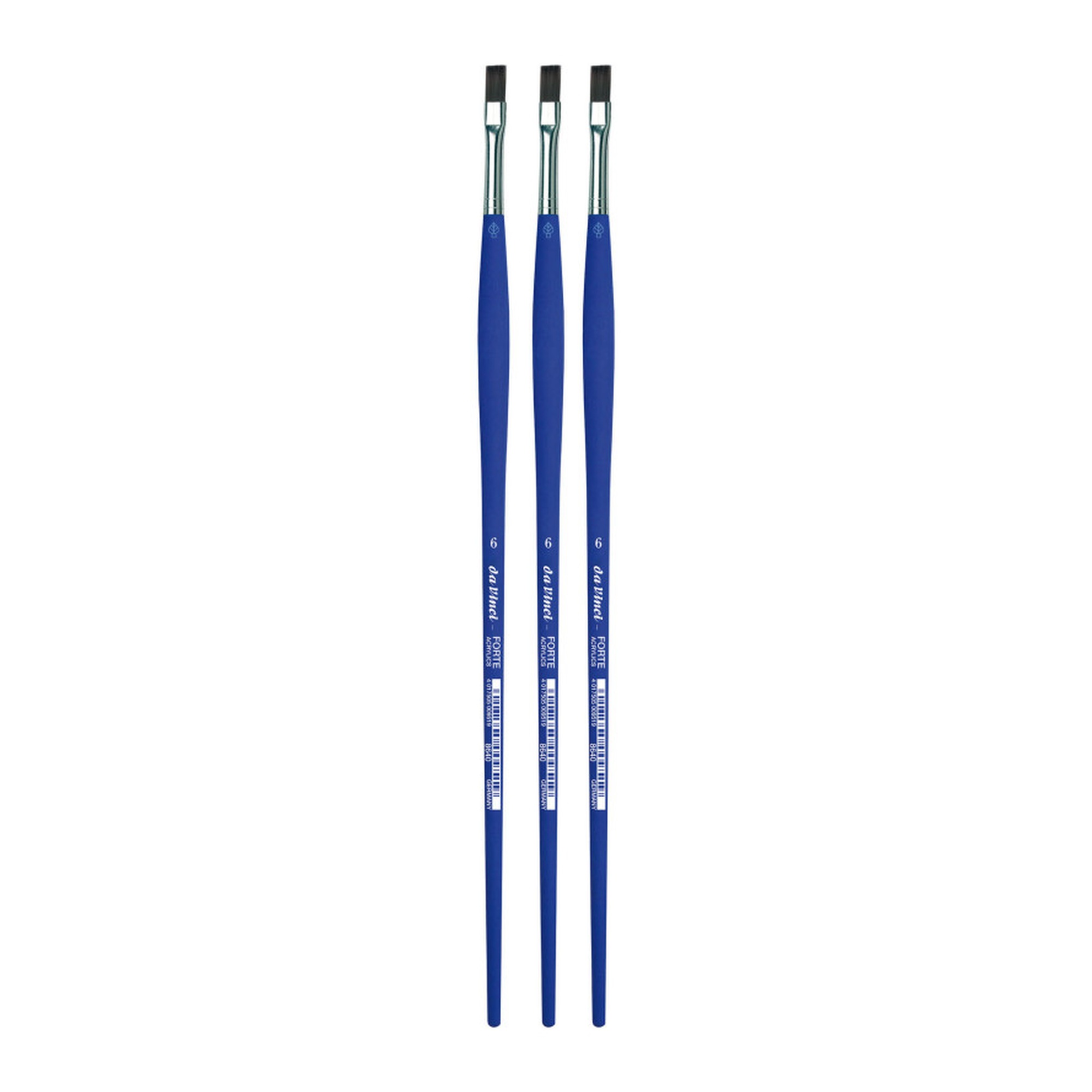 Student Flat Synthetic Paint Brushes, Size 6, Pack of 3