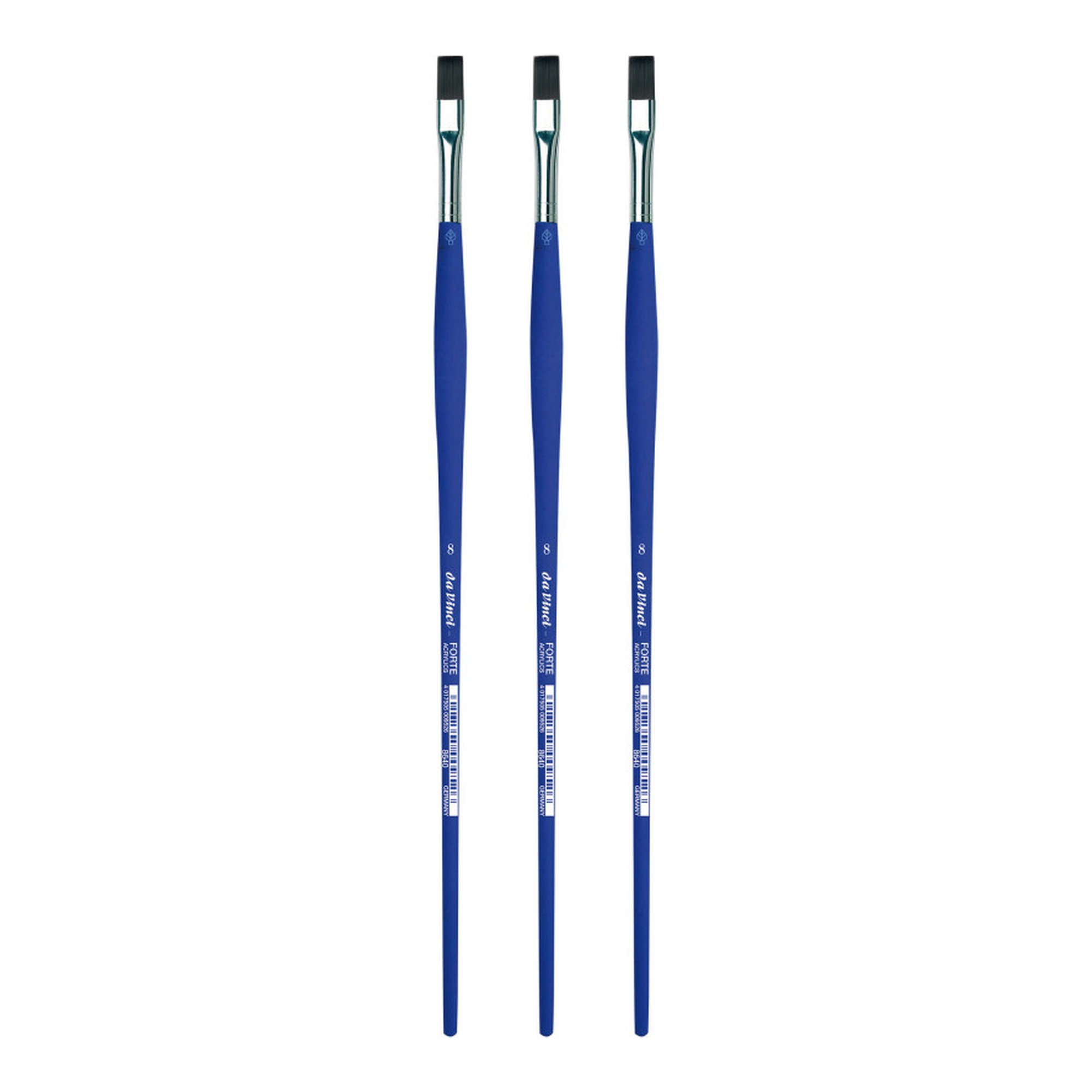 Student Flat Synthetic Brush, Size 8, 3-Pack