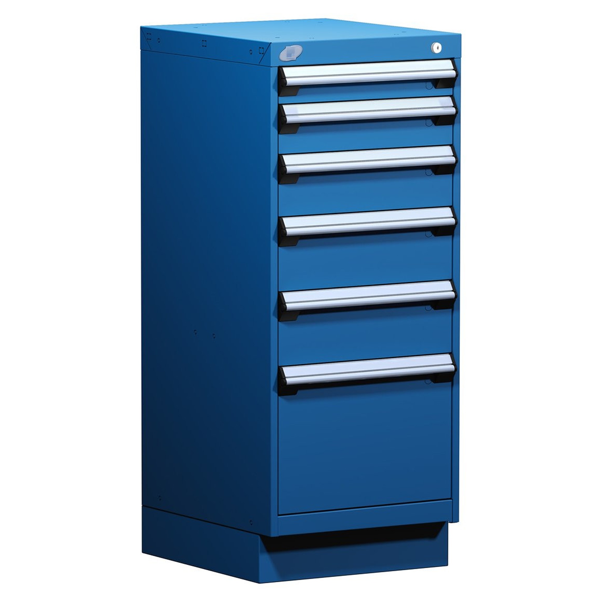 6-Drawer Modular Cabinet, 18"W x 21"D x 44"H - Without Dividers - Drawer heights: 1 3" H, 1 4" H, 1 5" H, 2 6" H, 1 12" H