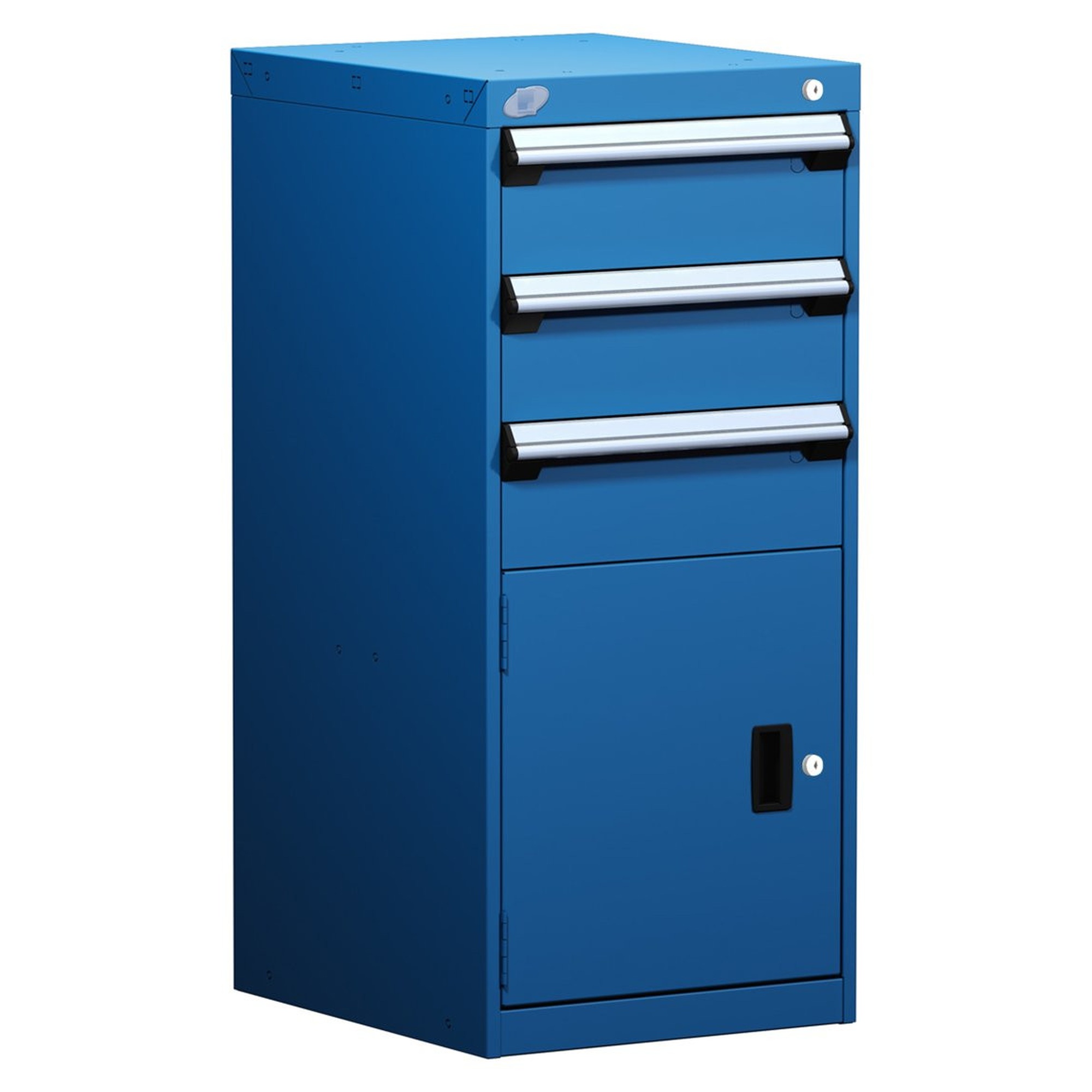 3-Drawer Modular Cabinet, 18"W x 21"D x 40"H - Without Dividers - Drawer heights: 3 6" H