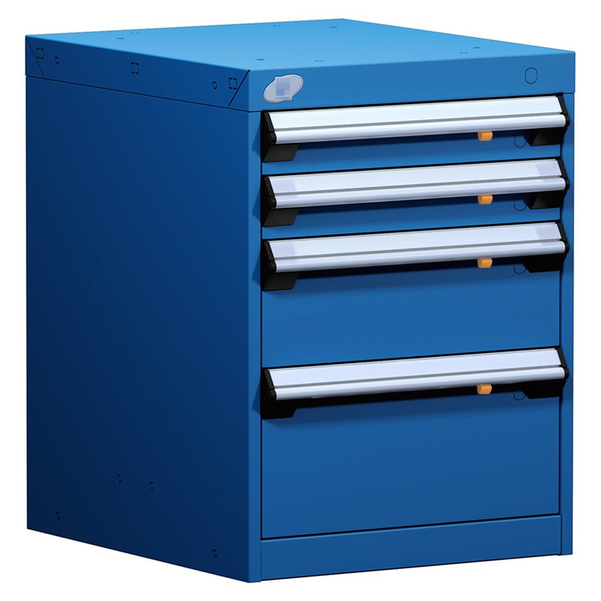 4-Drawer Modular Cabinet, 18"W x 21"D x 24"H - Without Dividers - Drawer heights: 2 3" H, 1 6" H, 1 8" H