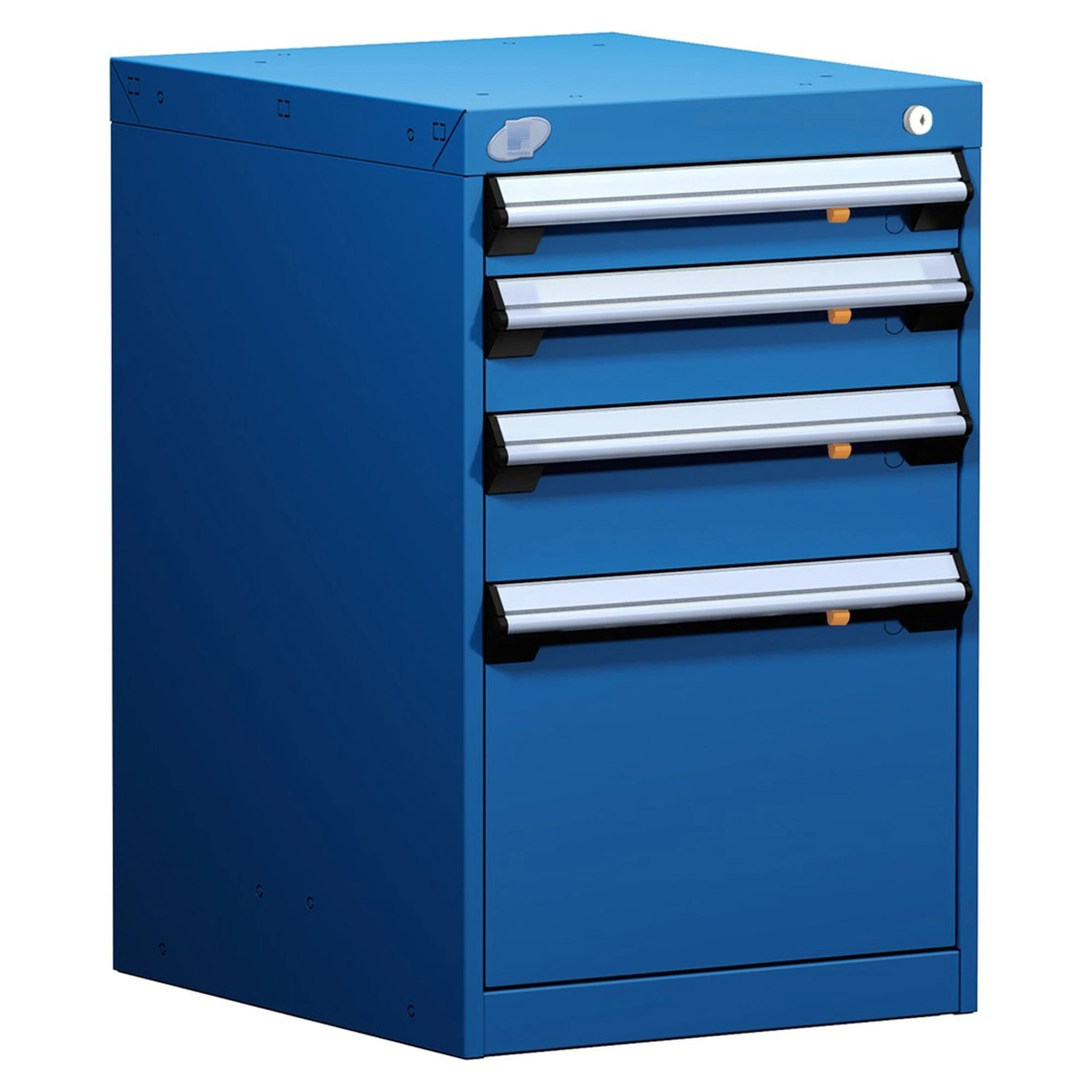4-Drawer Modular Cabinet, 18"W x 21"D x 28"H - Without Dividers - Drawer heights: 1 3" H, 1 4" H, 1 5" H, 1 12" H