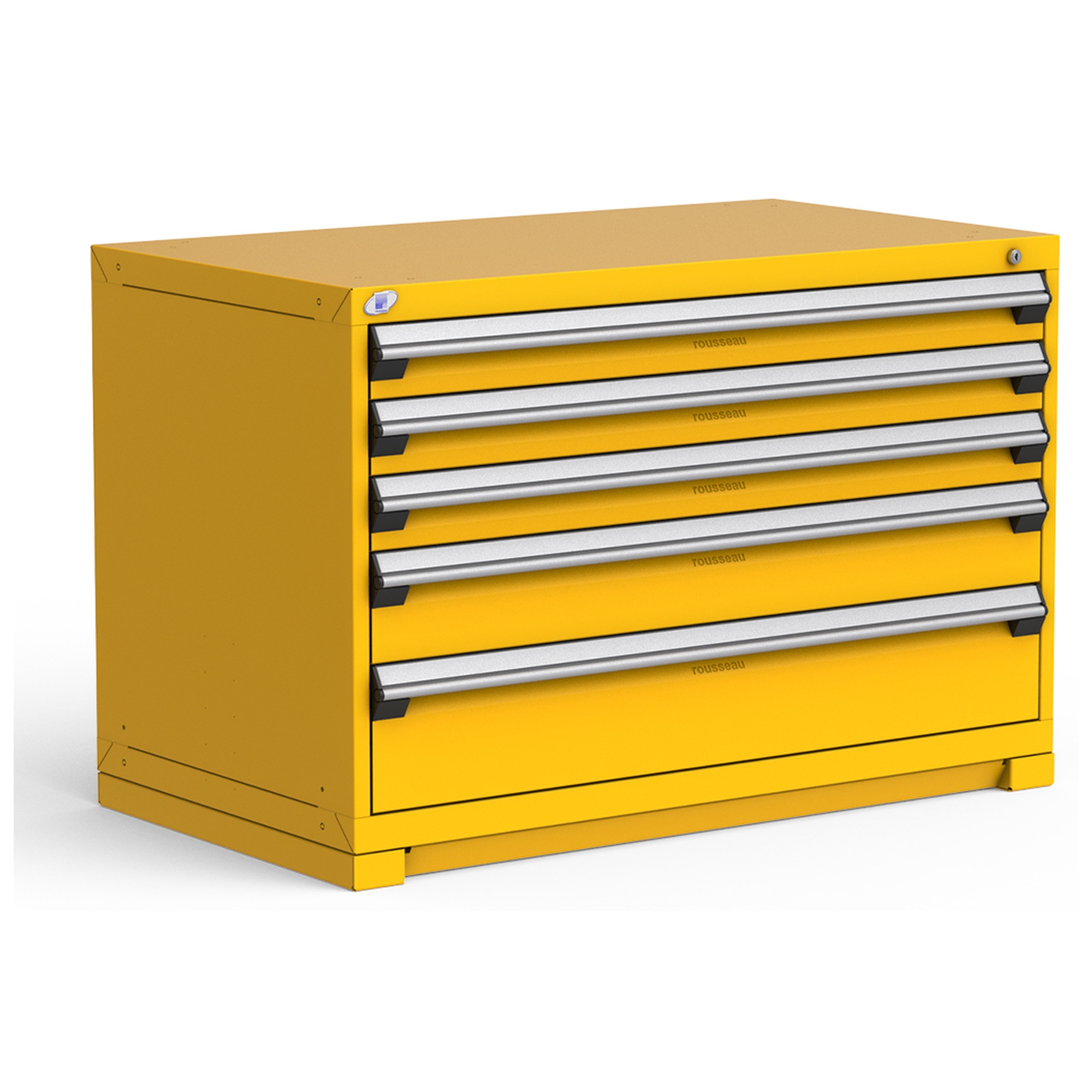 5-Drawer Heavy-Duty Modular Cabinet, 48"W x 27"D x 32"H - With Dividers - Glossy Yellow