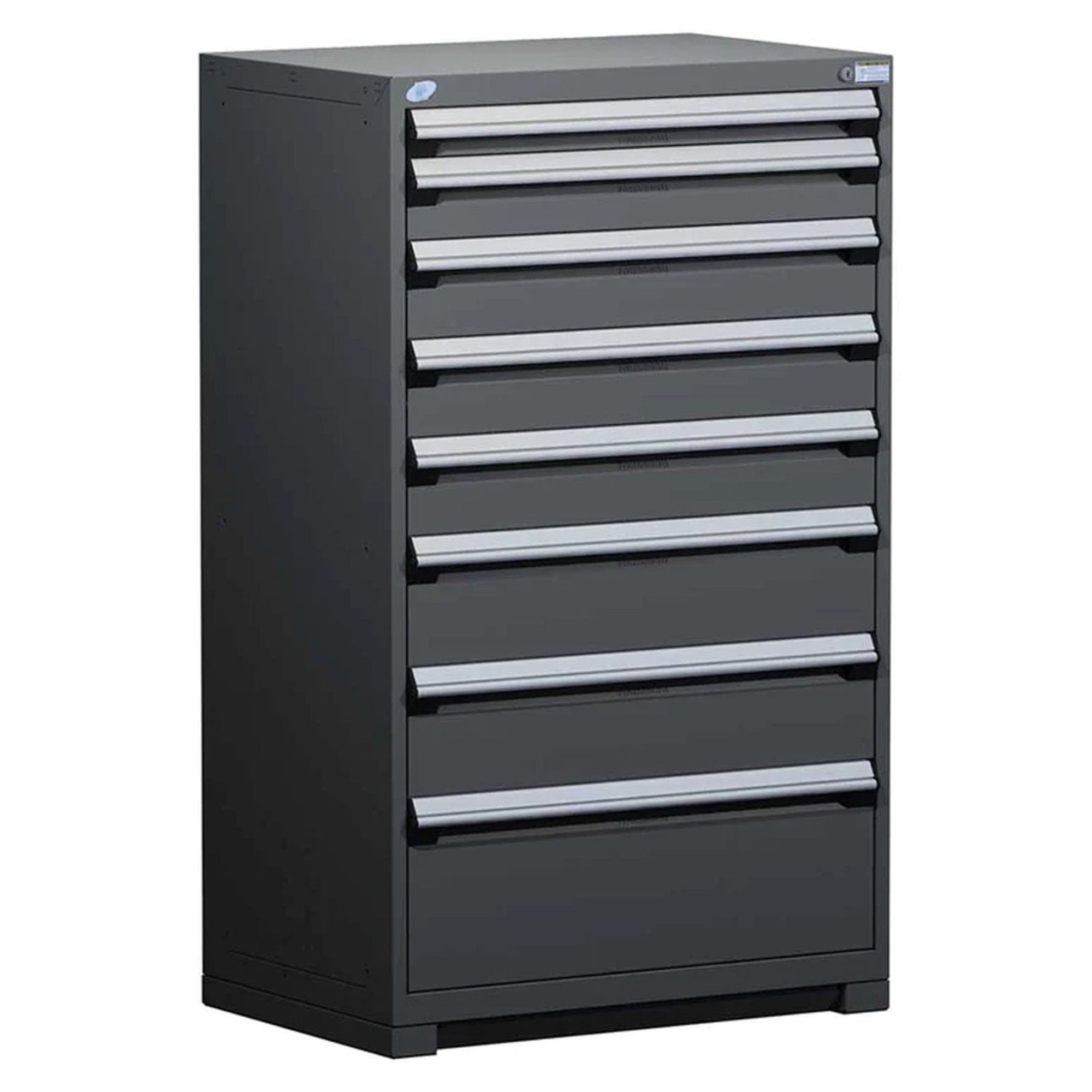 8-Drawer Heavy-Duty Modular Cabinet, 36"W x 18"D x 60"H - With Dividers