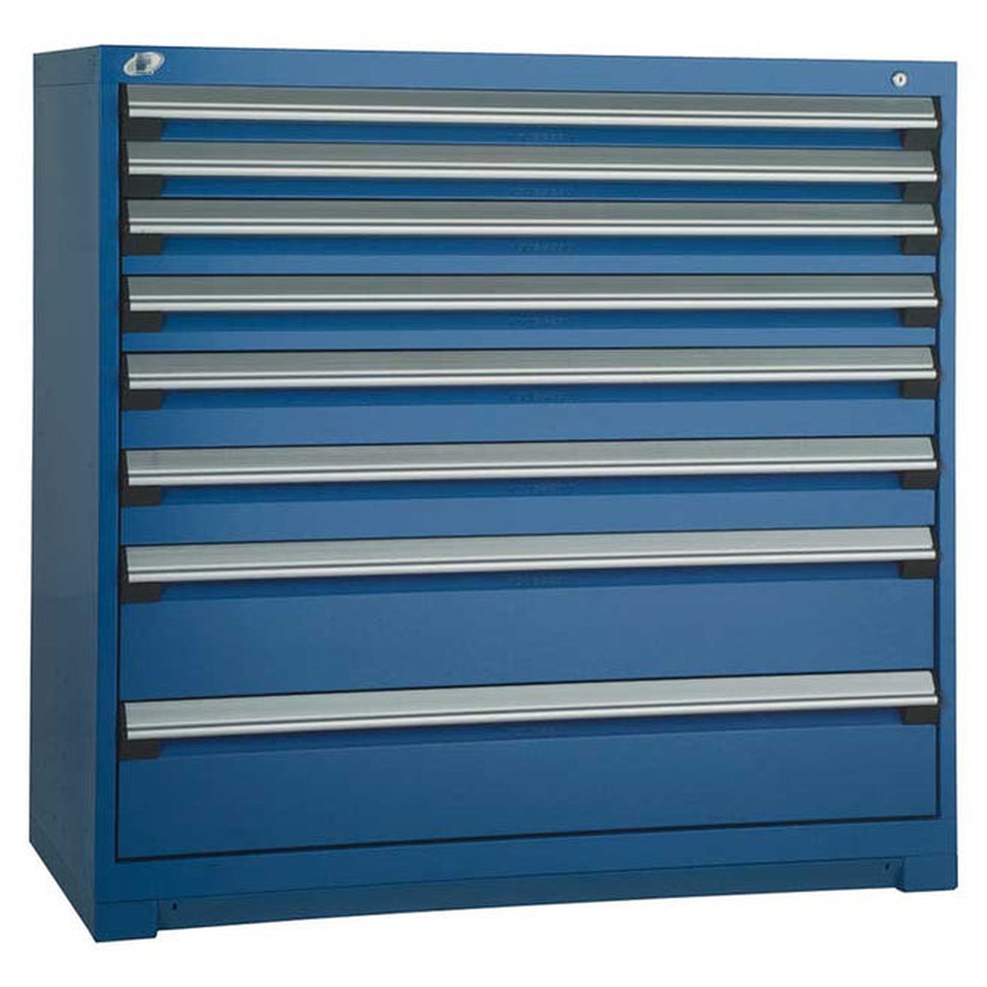 8-Drawer Heavy-Duty Modular Cabinet, 48"W x 27"D x 46"H - With Dividers - Drawer heights: 2 3"H, 2 4"H, 2 5"H, 2 8"H