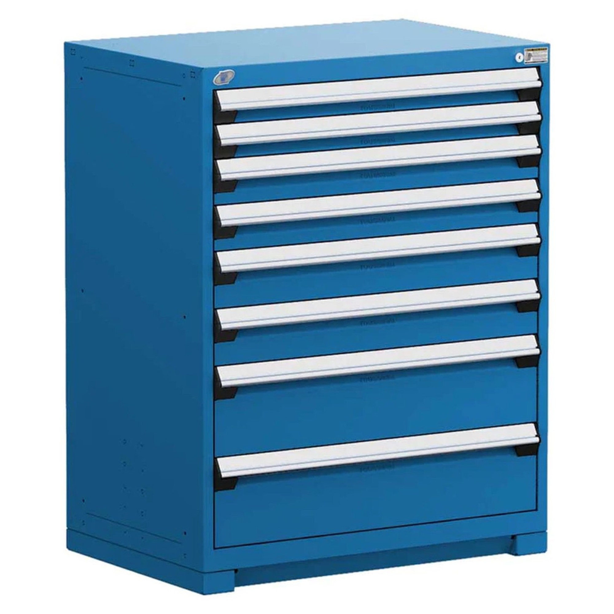 8-Drawer Heavy-Duty Modular Cabinet, 36"W x 18"D x 46"H - Without Dividers - Drawer heights: 2 3"H, 2 4"H, 2 5"H, 2 8"H