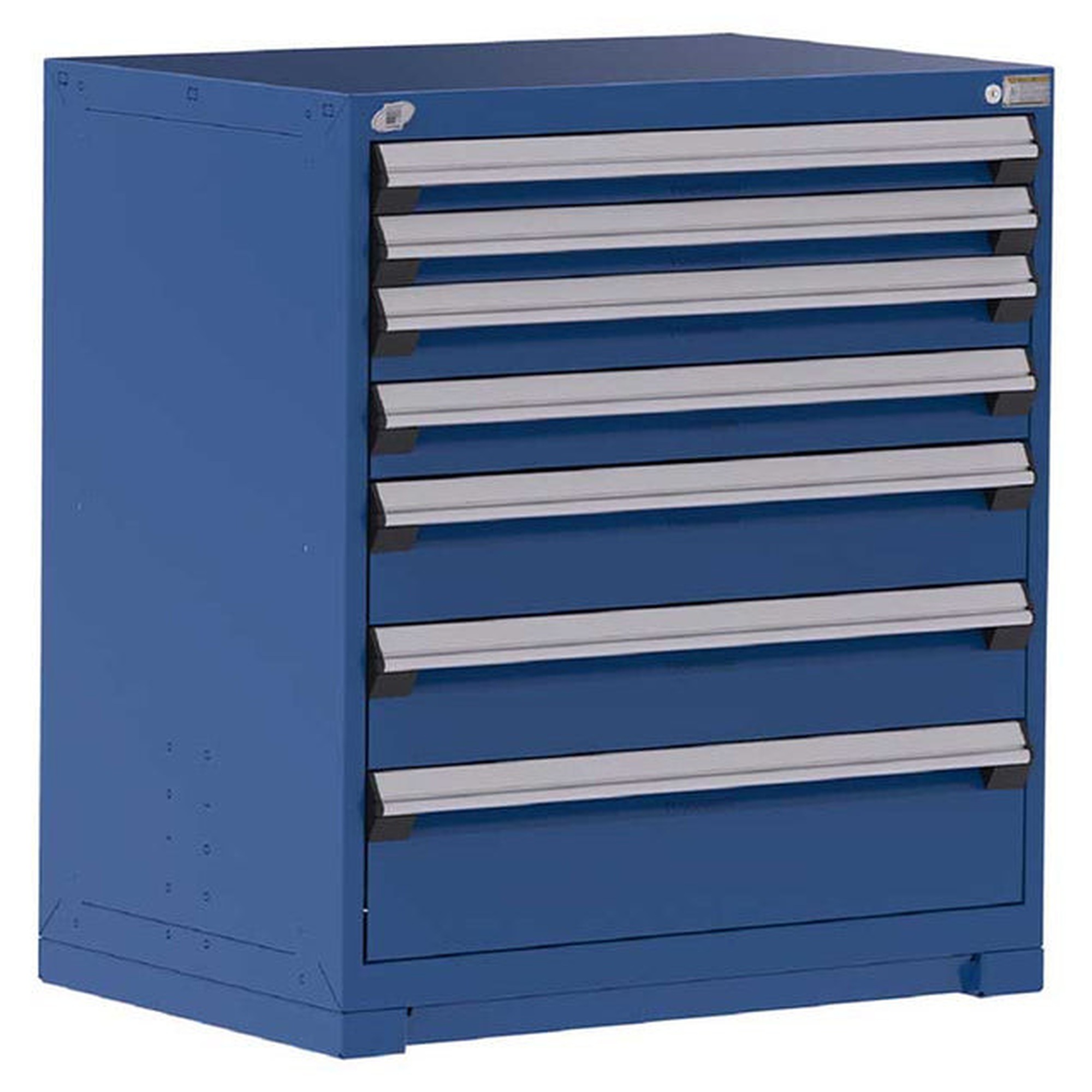 7-Drawer Heavy-Duty Modular Cabinet, 36"W x 24"D x 40"H - With Dividers - Drawer heights: 2 3"H, 2 4"H, 2 6"H, 1 8"H