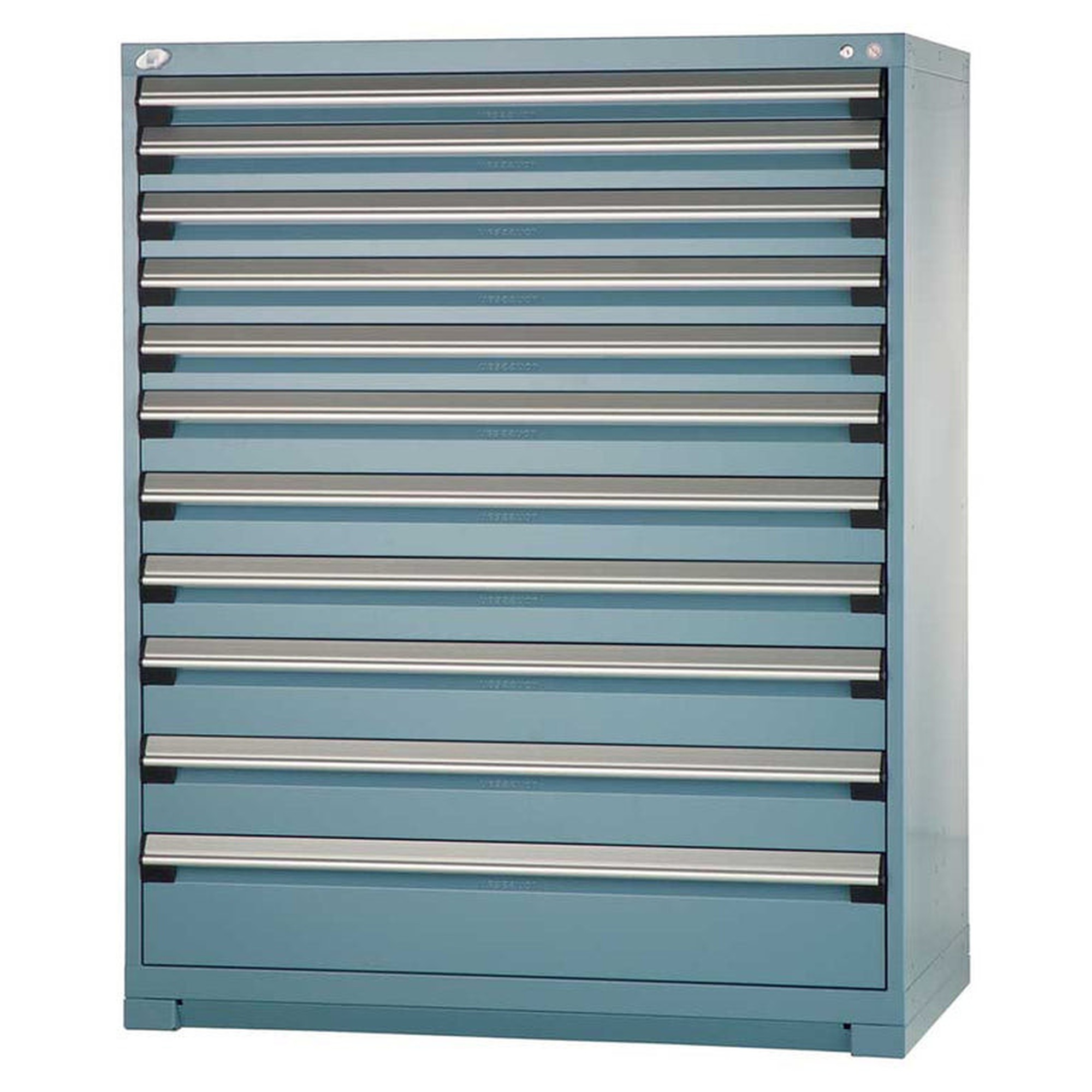 11-Drawer Heavy-Duty Modular Cabinet, 48"W x 24"D x 60"H - Without Dividers - Drawer heights: 1 3"H, 4 4"H, 3 5"H, 2 6"H, 1 8"H