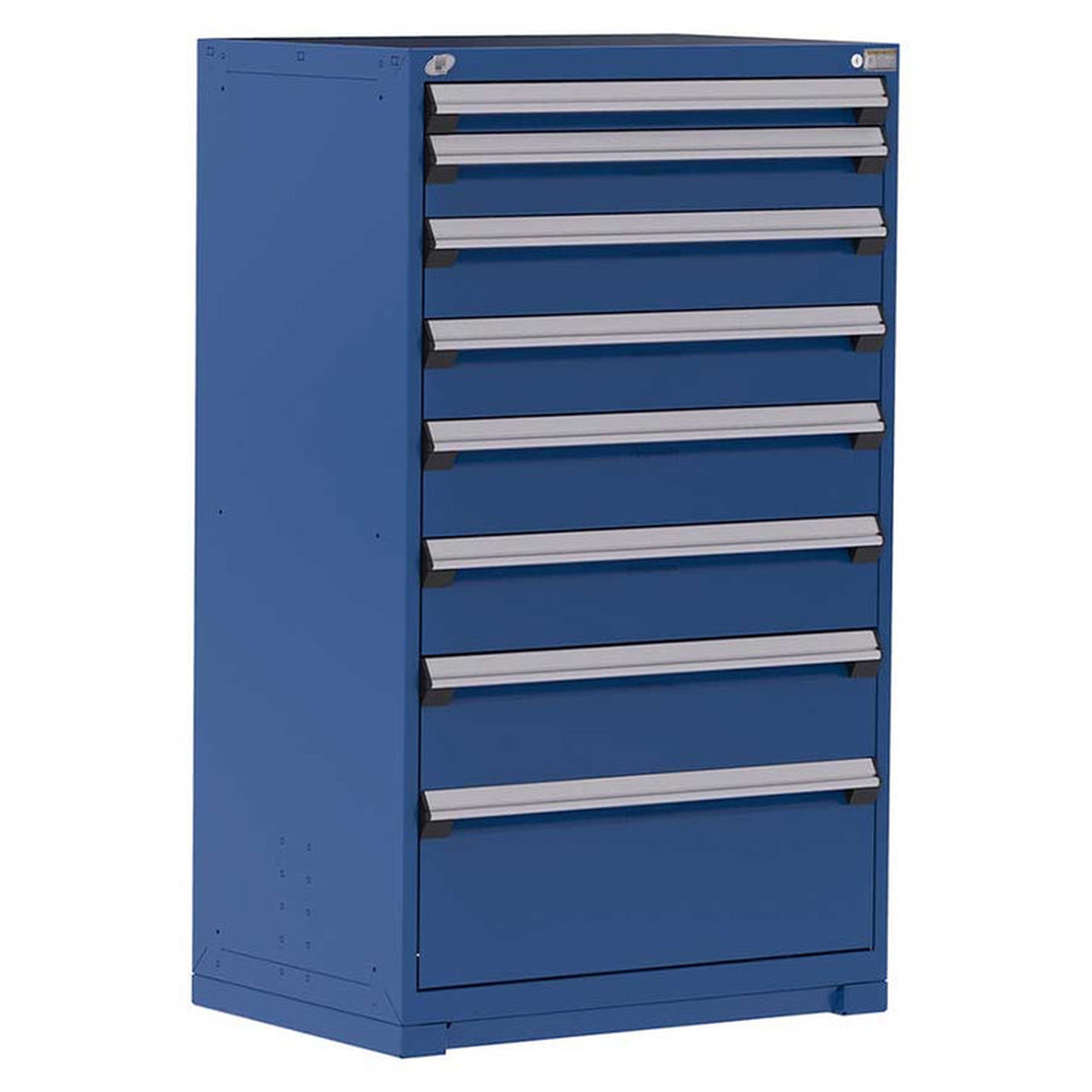 8-Drawer Heavy-Duty Modular Cabinet, 36"W x 24"D x 60"H - With Dividers - Drawer heights: 1 3"H, 1 5"H, 2 6"H, 2 7"H, 1 8"H, 1 12"H