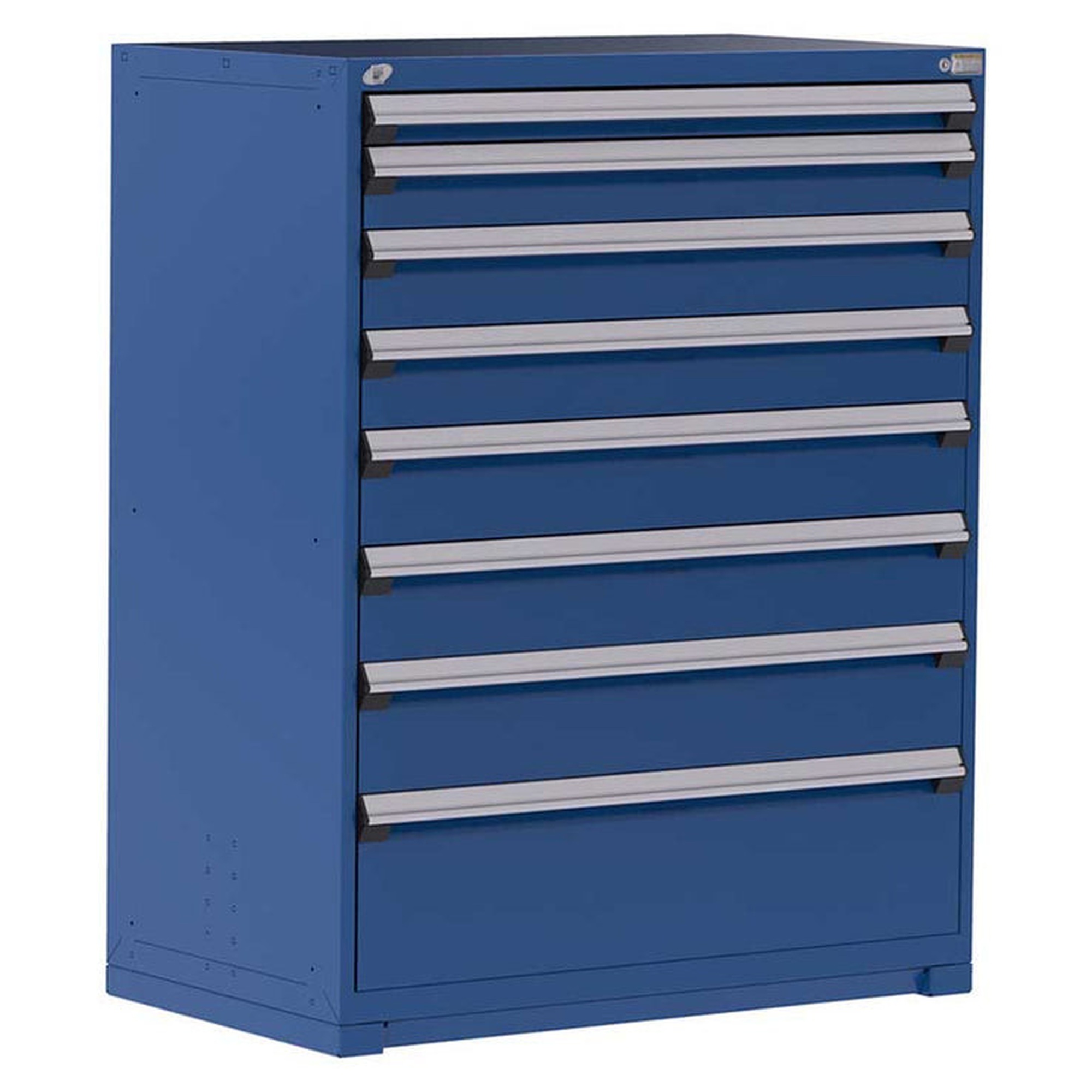 9-Drawer Heavy-Duty Modular Cabinet, 48"W x 27"D x 60"H - With Dividers - Drawer heights: 1 4"H, 2 5"H, 4 6"H, 2 8"H