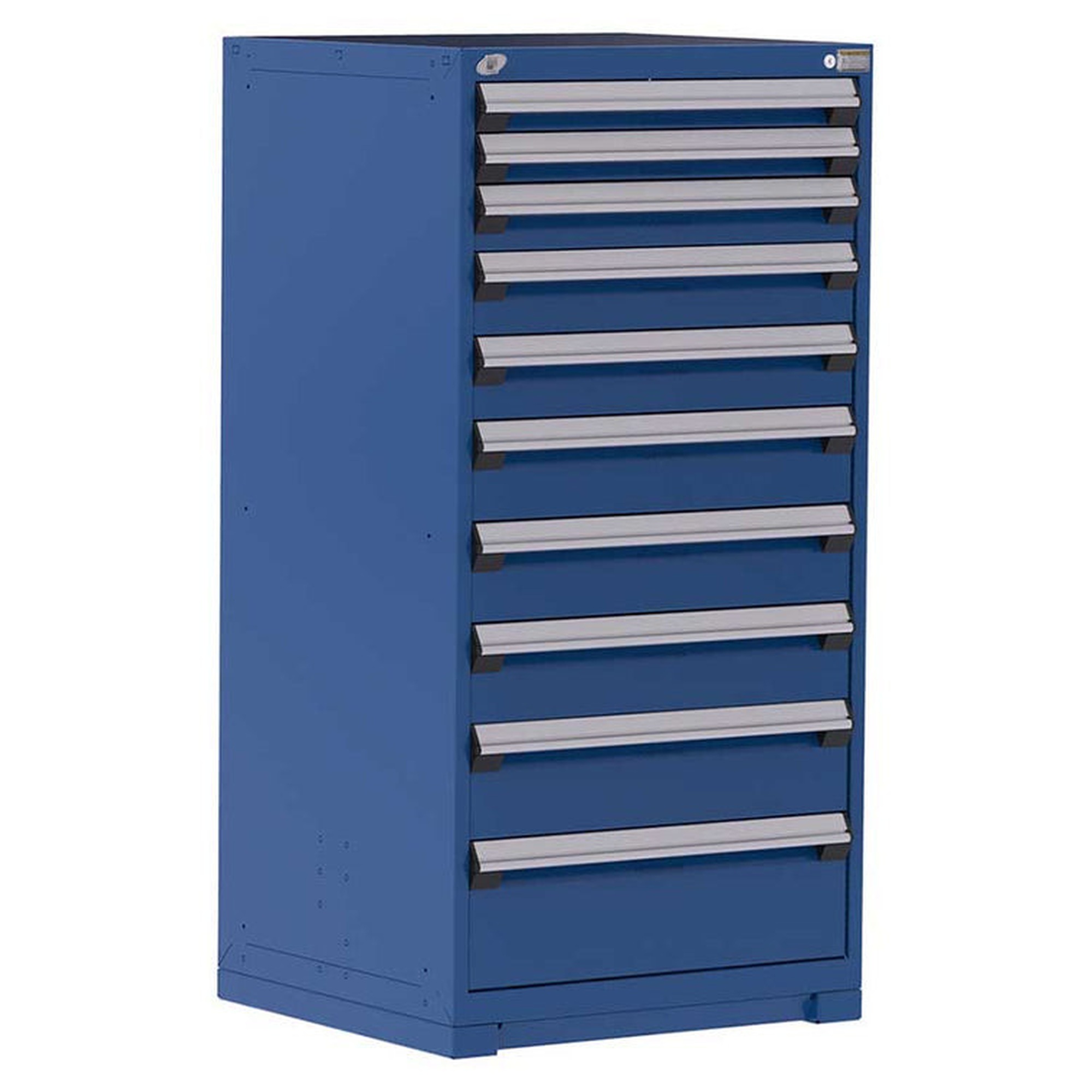 10-Drawer Heavy-Duty Modular Cabinet, 30"W x 27"D x 60"H - With Dividers - Drawer heights: 2 3"H, 1 4"H, 2 5"H, 3 6"H, 1 7"H, 1 9"H