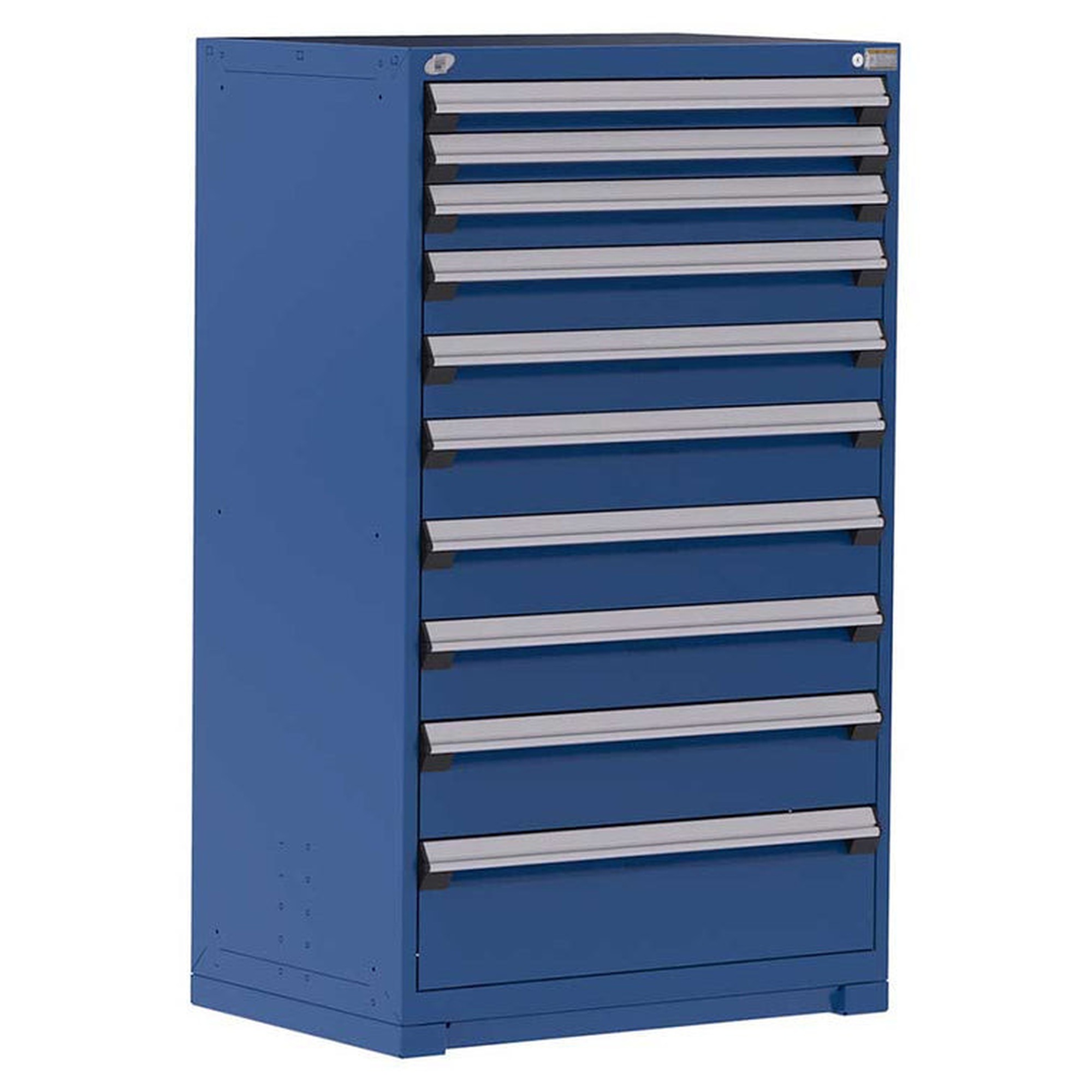 10-Drawer Heavy-Duty Modular Cabinet, 36"W x 24"D x 60"H - With Dividers - Drawer heights: 2 3"H, 1 4"H, 2 5"H, 3 6"H, 1 7"H, 1 9"H