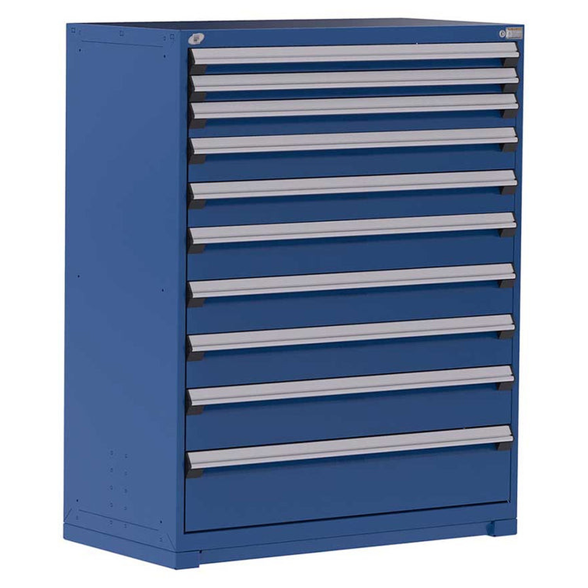 10-Drawer Heavy-Duty Modular Cabinet, 48"W x 24"D x 60"H - With Dividers - Drawer heights: 2 3"H, 1 4"H, 2 5"H, 3 6"H, 1 7"H, 1 9"H