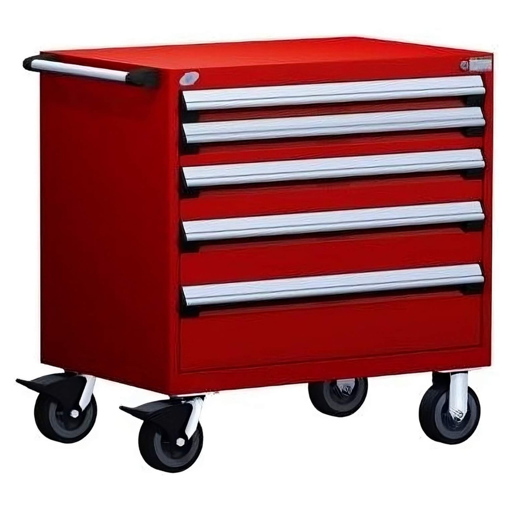 5-Drawer Heavy-Duty Mobile Cabinet, 30"W x 27"D x 37.5"H - With Dividers